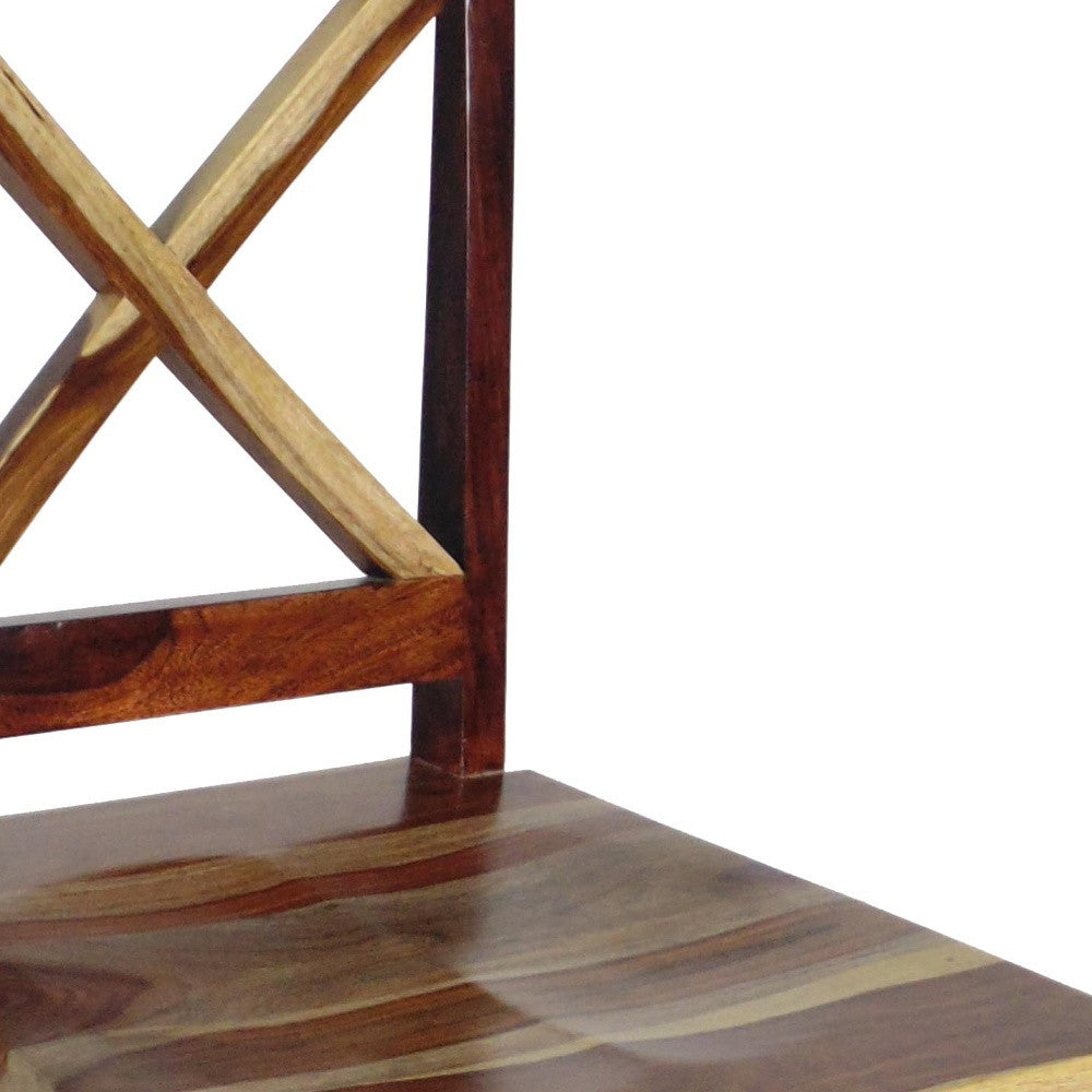 30" Brown Solid Wood Bar Height Bar Chair-2