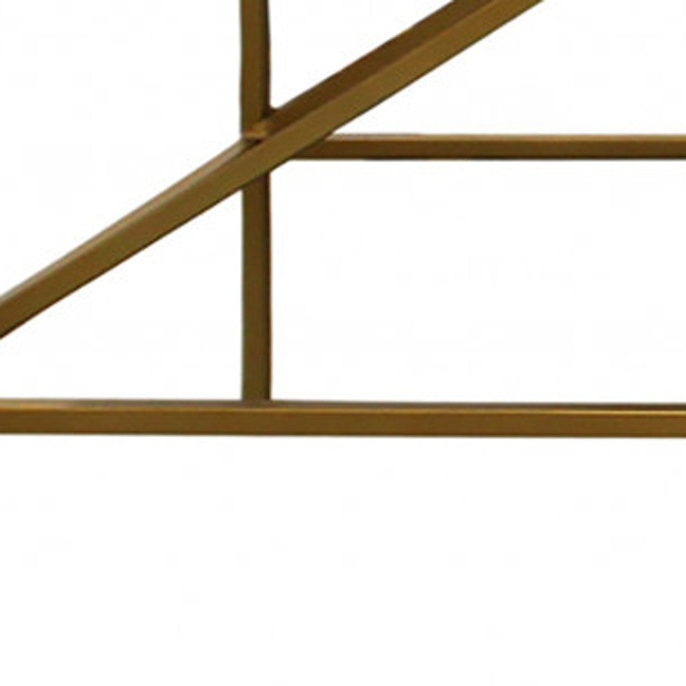 58" Ivory and Gold Upholstered Linen Bench-5