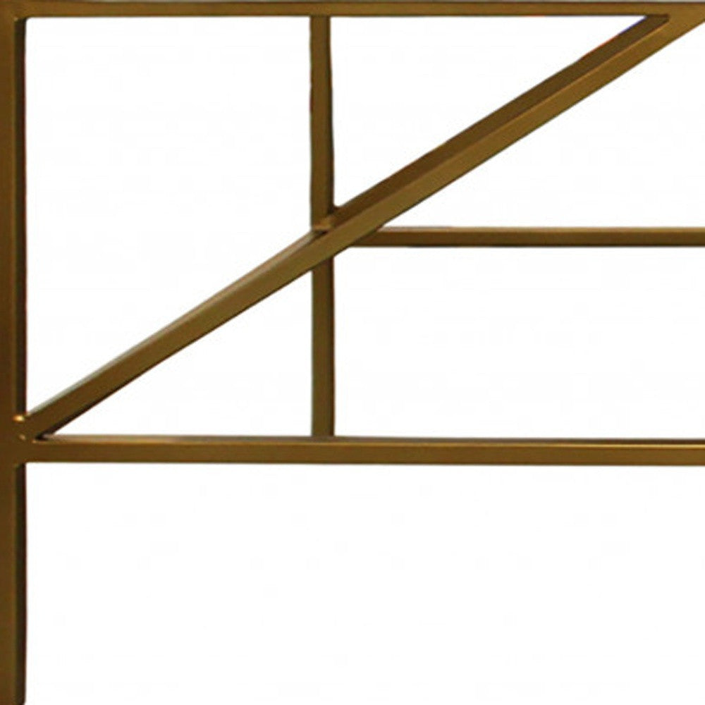 58" Ivory and Gold Upholstered Linen Bench-6