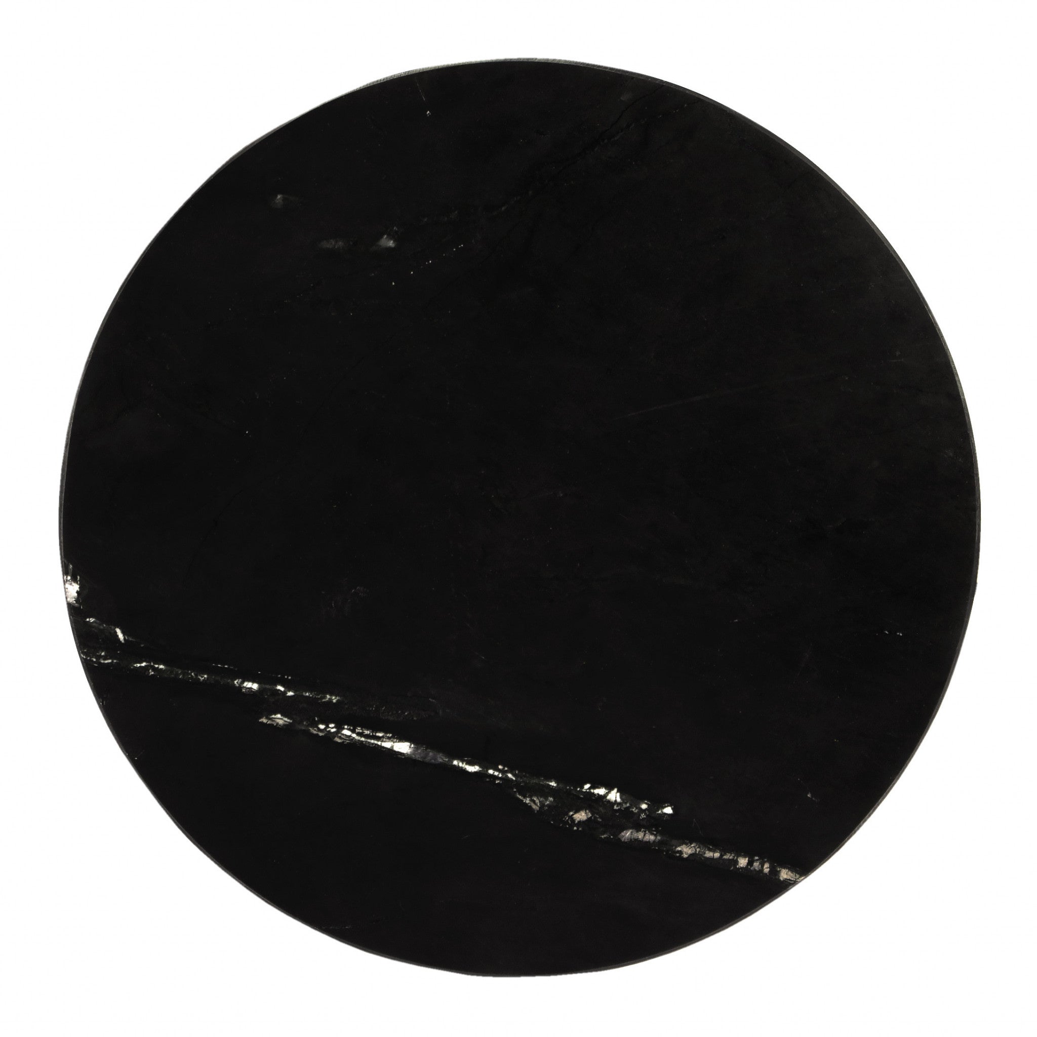 28" Black Marble Round End Table-5