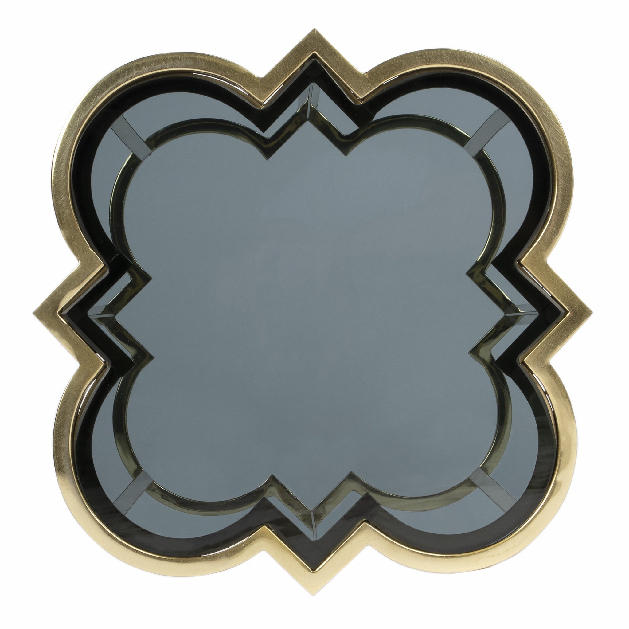 24" Gold And Black Glass Free Form End Table-3