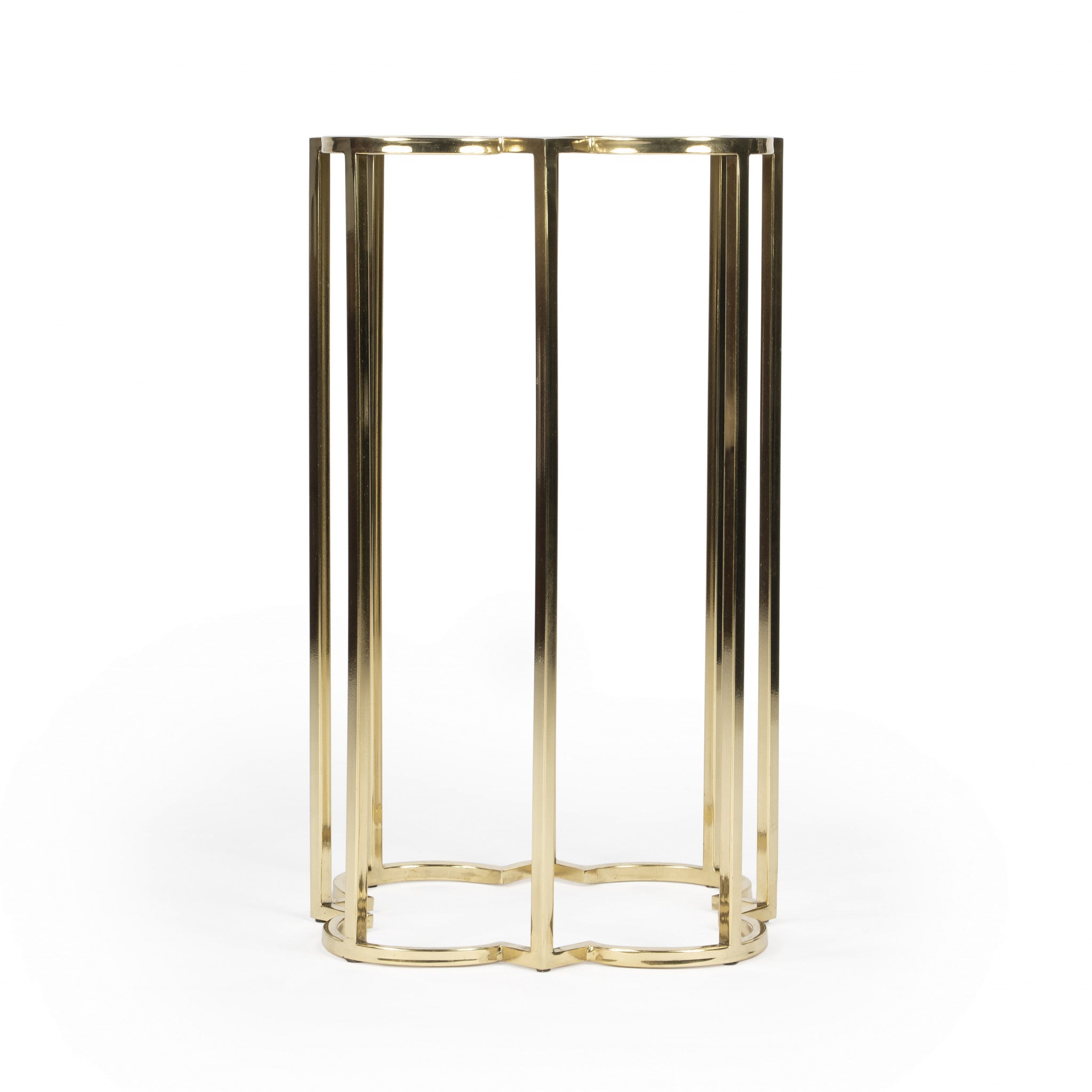 24" Gold And Black Glass Free Form End Table-4