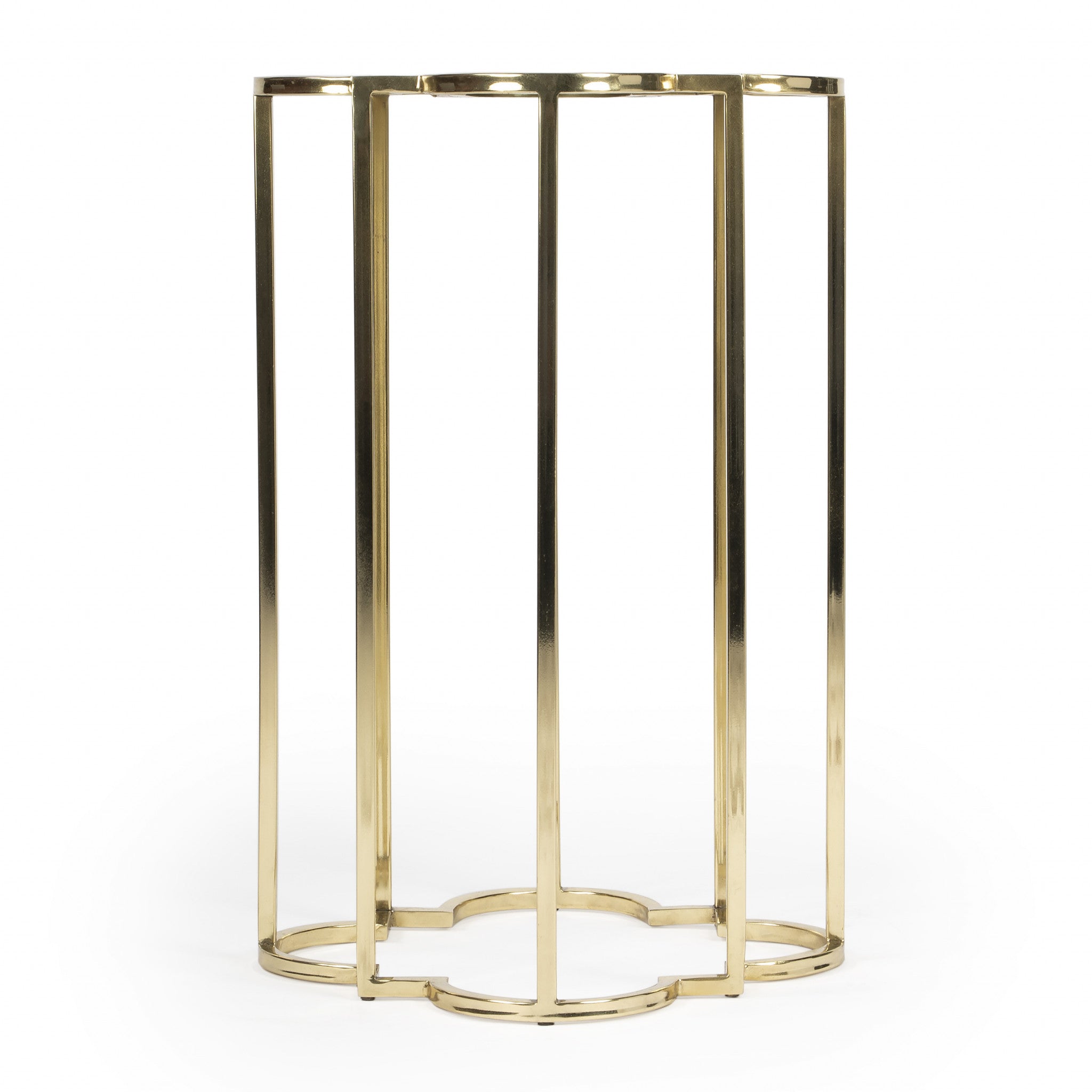 24" Gold And Black Glass Free Form End Table-5