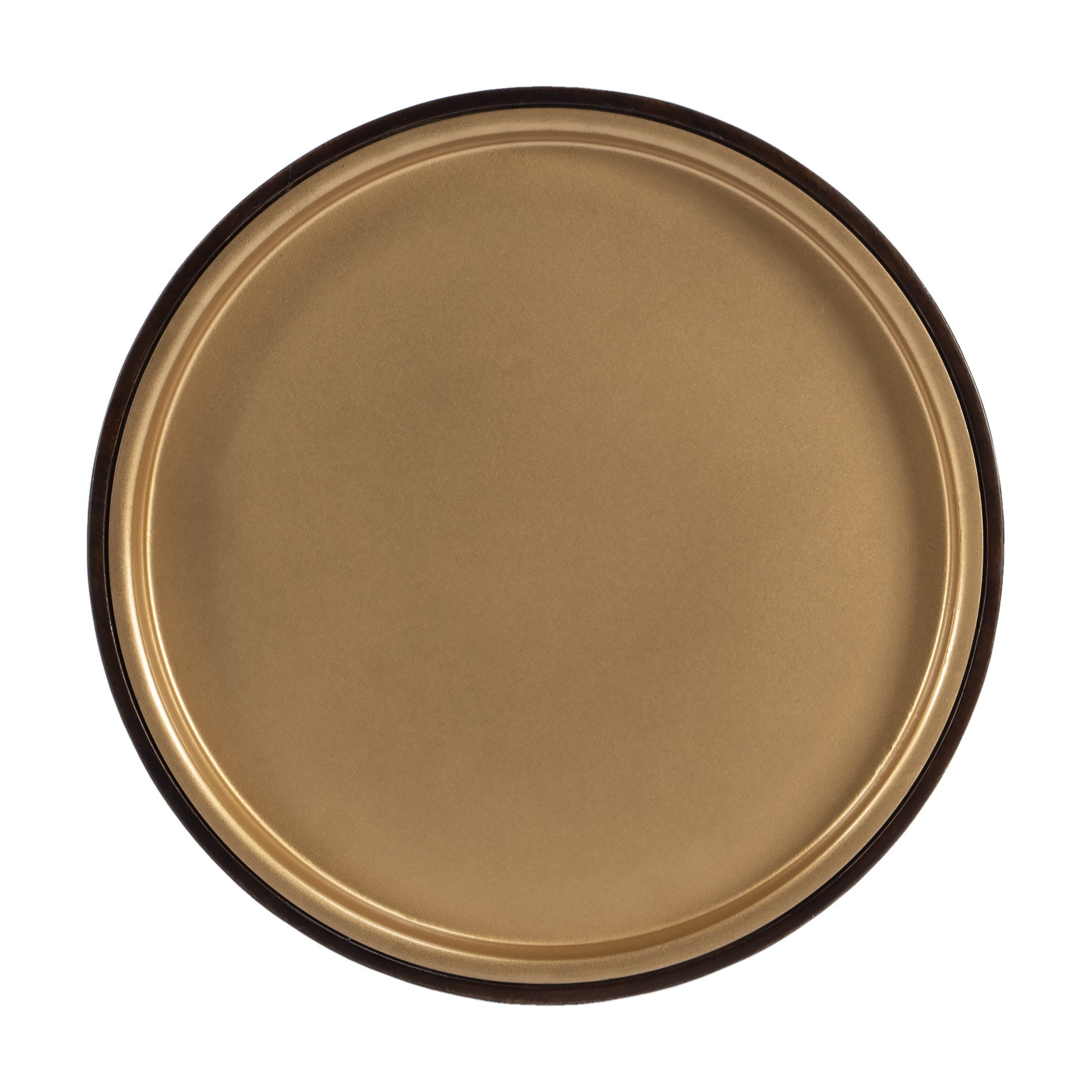 22" Black And Rosegold Solid Wood Round End Table-3