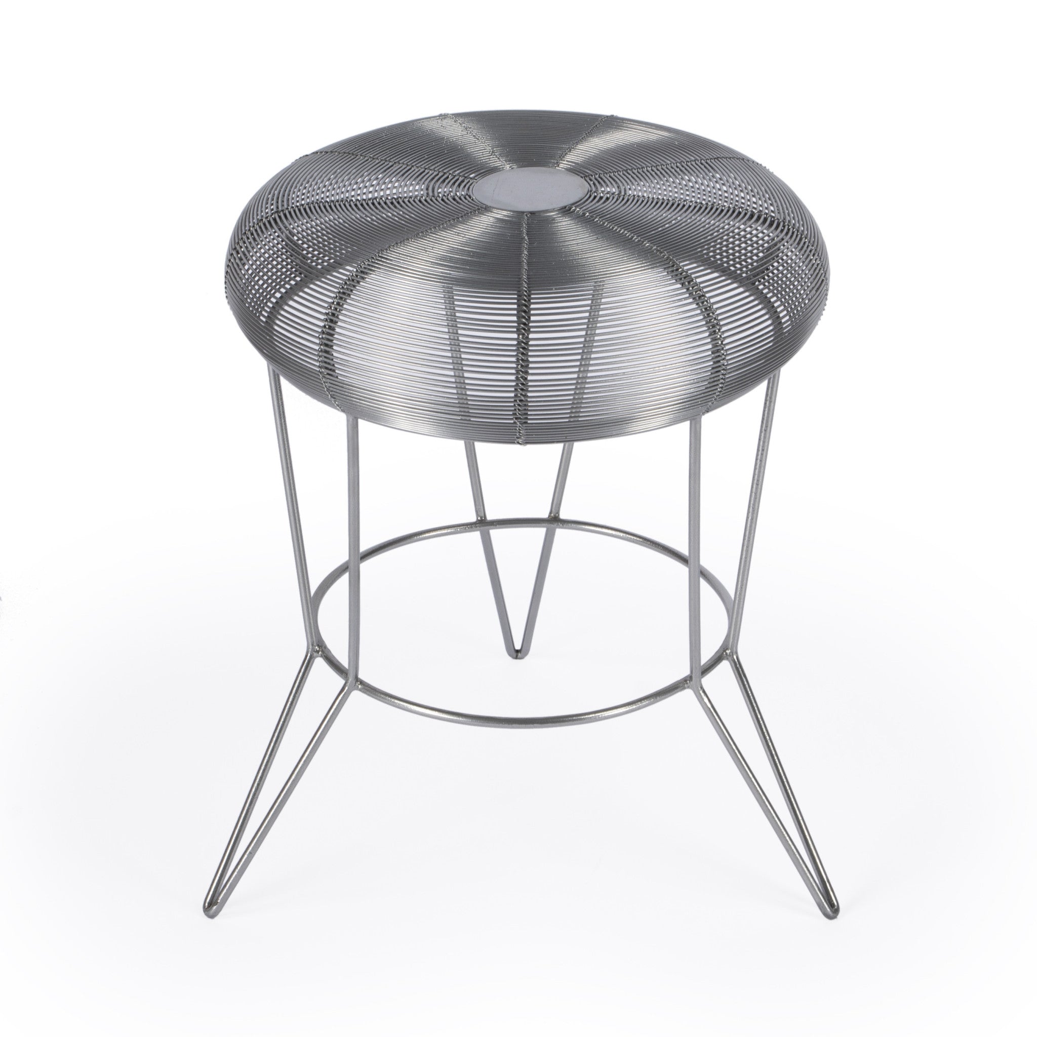 18" Silver Wire Round End Table-3