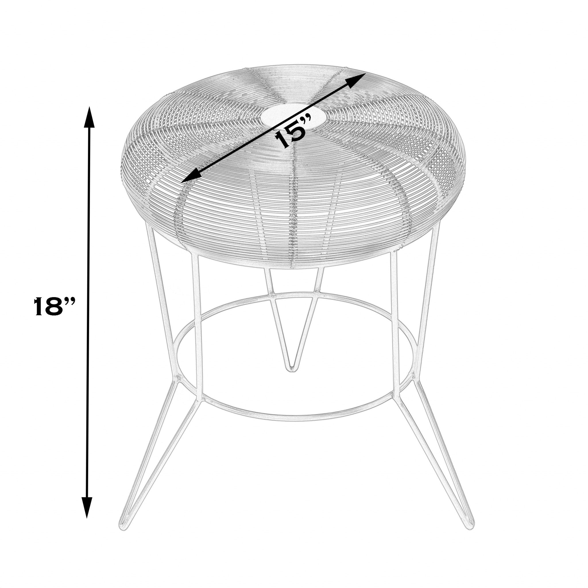 18" Antique Gold Iron Round End Table-7