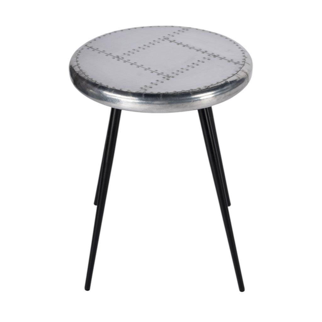 23" Silver Round End Table-3