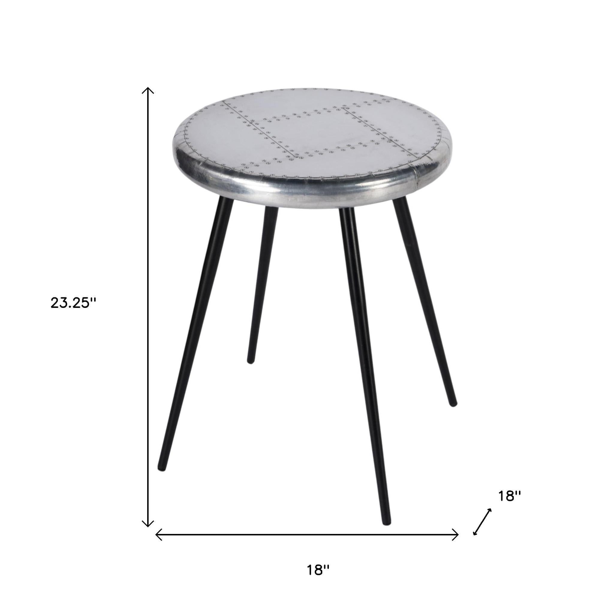23" Silver Round End Table-7