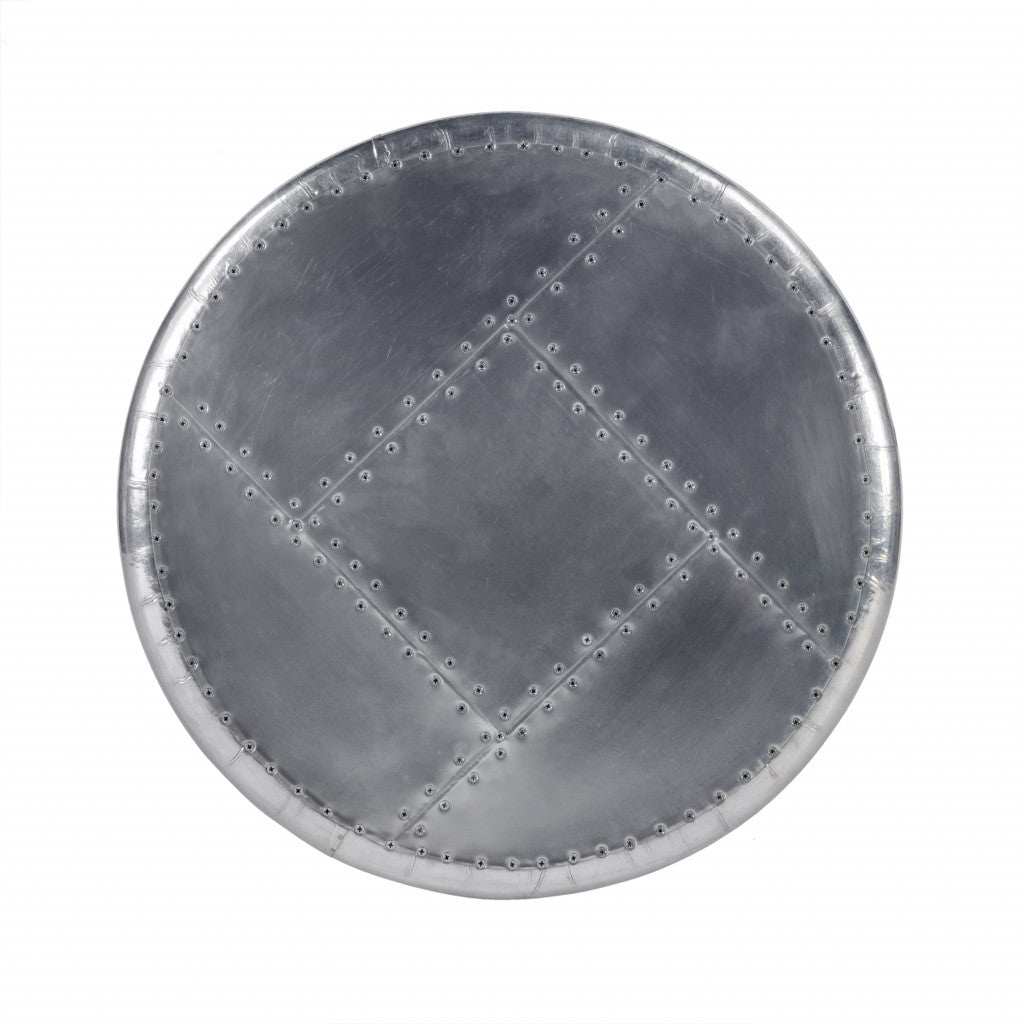 23" Silver Round End Table-4