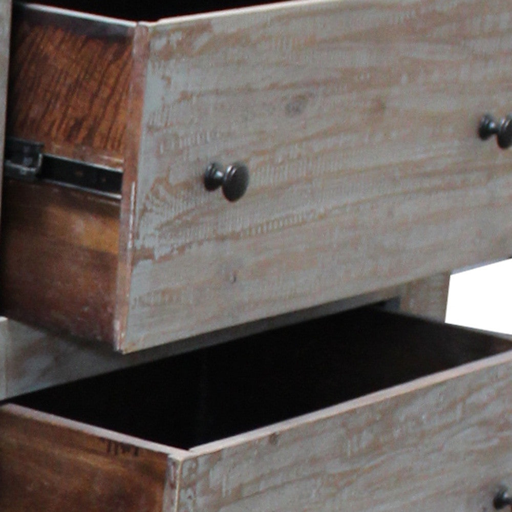 60" Brown Solid Wood Six Drawer Double Dresser-5