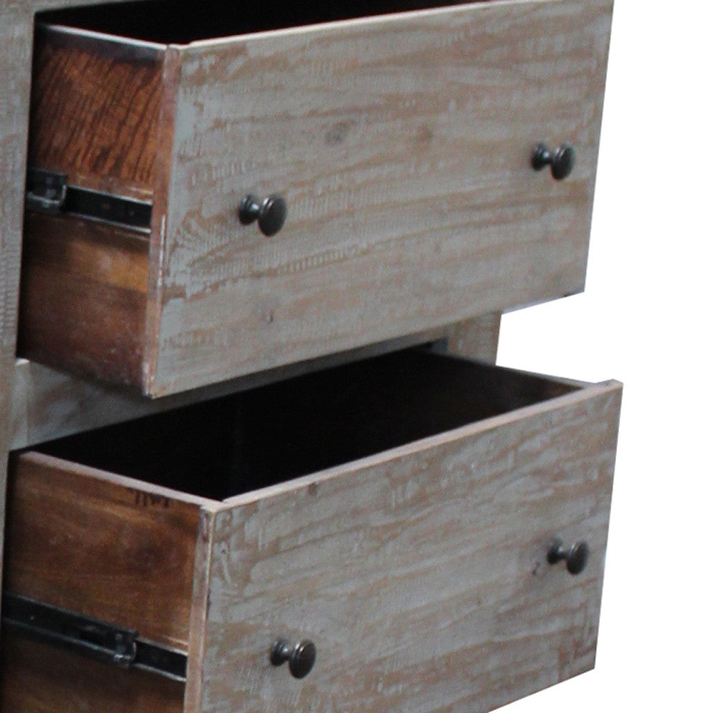 60" Brown Solid Wood Six Drawer Double Dresser-4