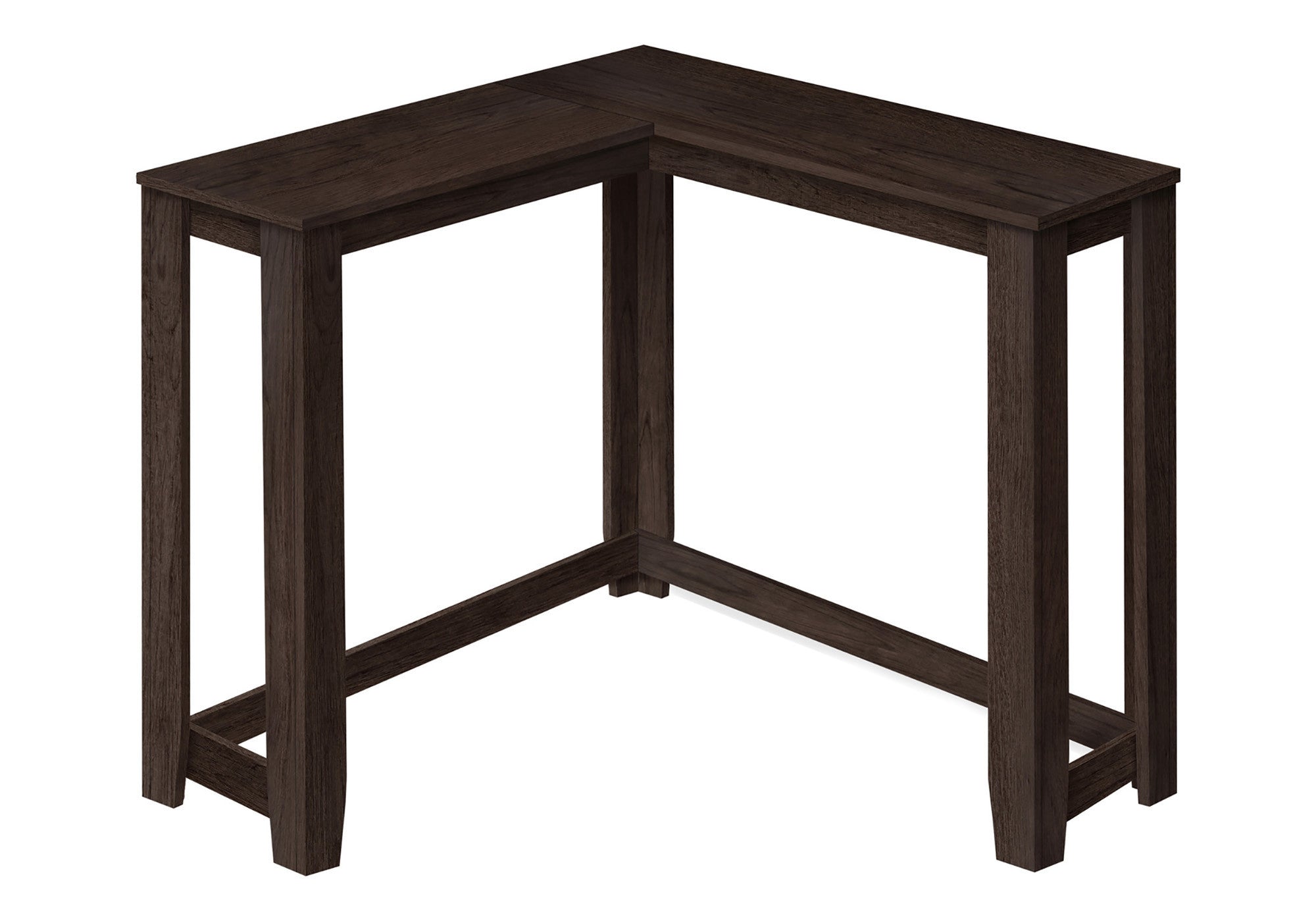 36" Espresso Solid Wood Distressed Corner Console Table-1
