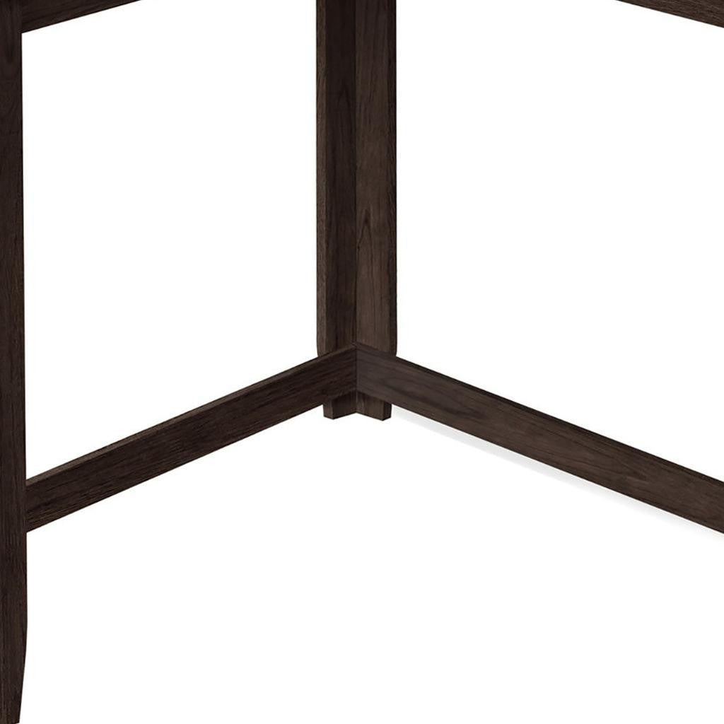 36" Espresso Solid Wood Distressed Corner Console Table-3