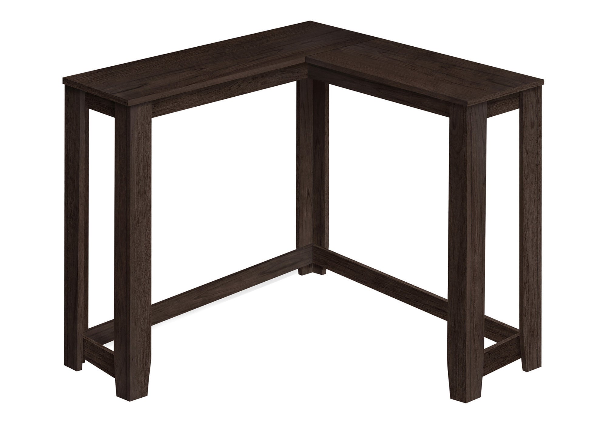 36" Espresso Solid Wood Distressed Corner Console Table-2