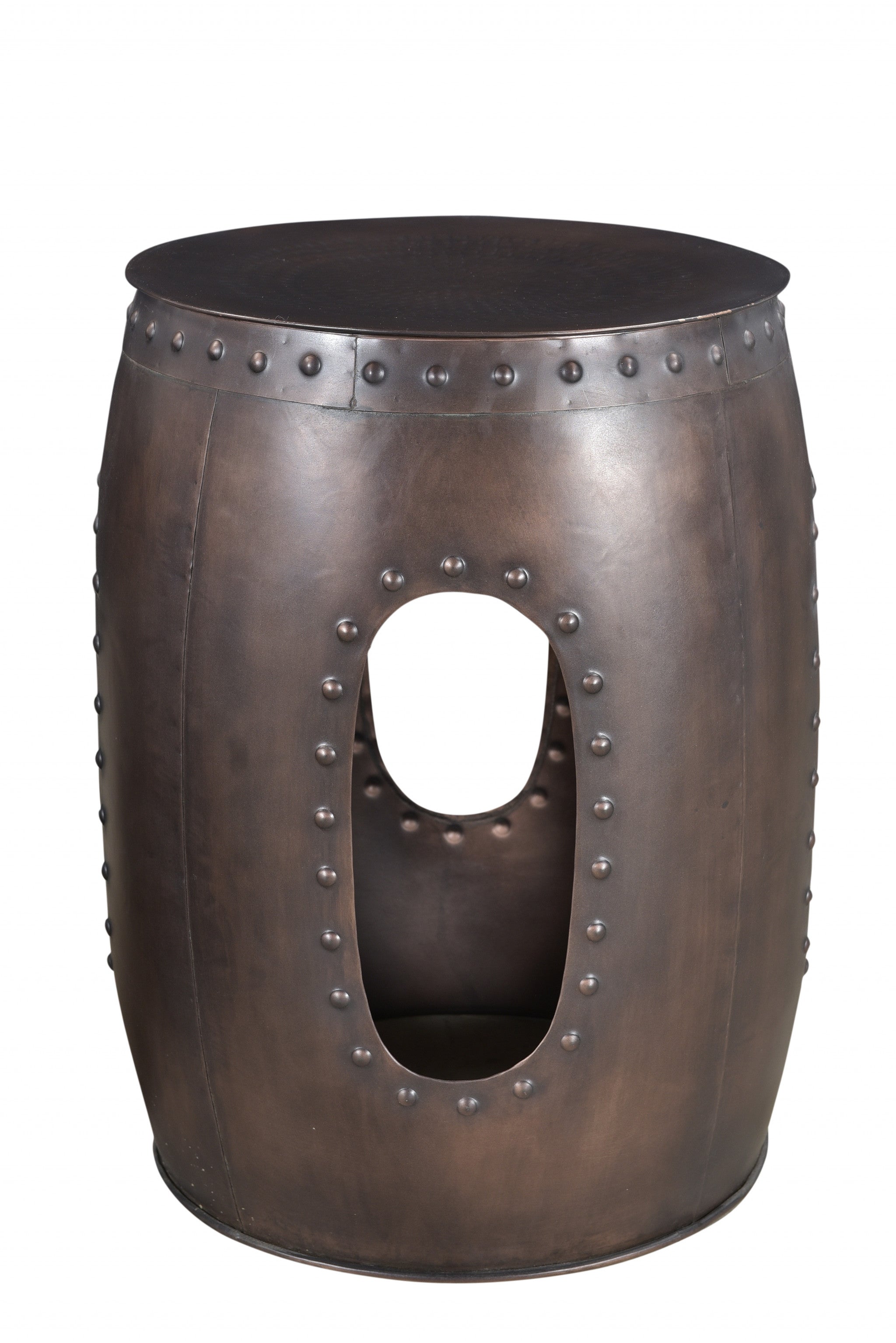 20" Copper Iron Round End Tables-3