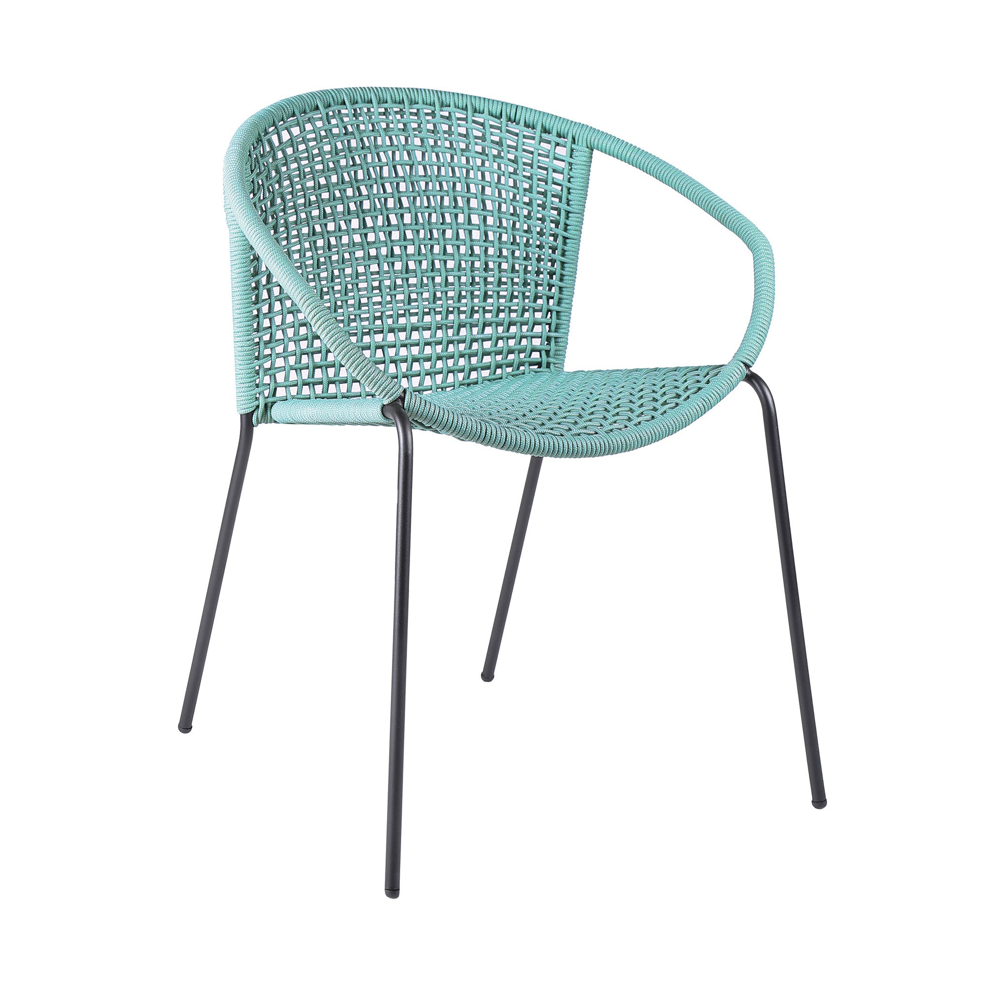 Set of Two 25" Green Metal Outdoor Dining Chair-3