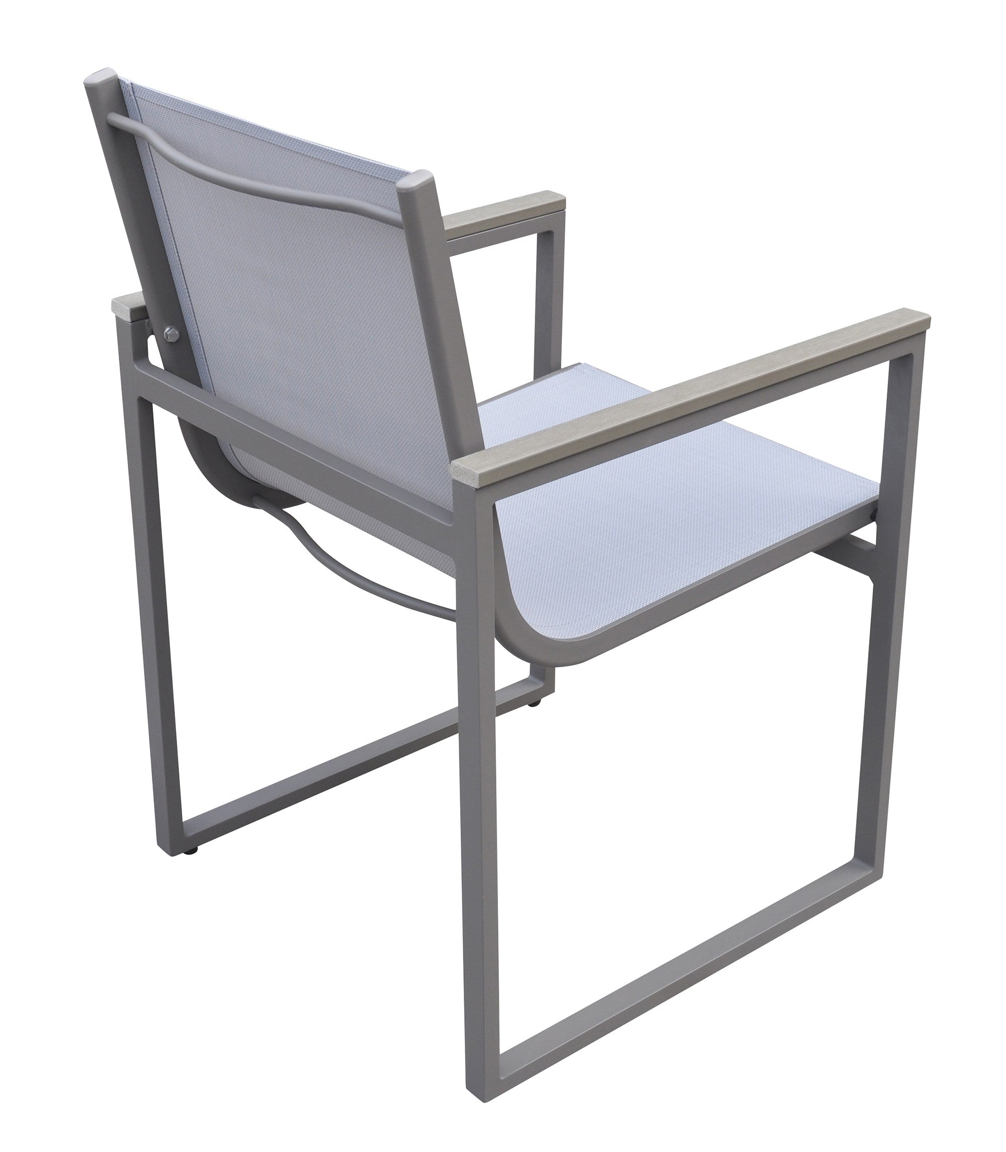 Set of Two 22" Light Gray Metal Outdoor Dining Chair-2