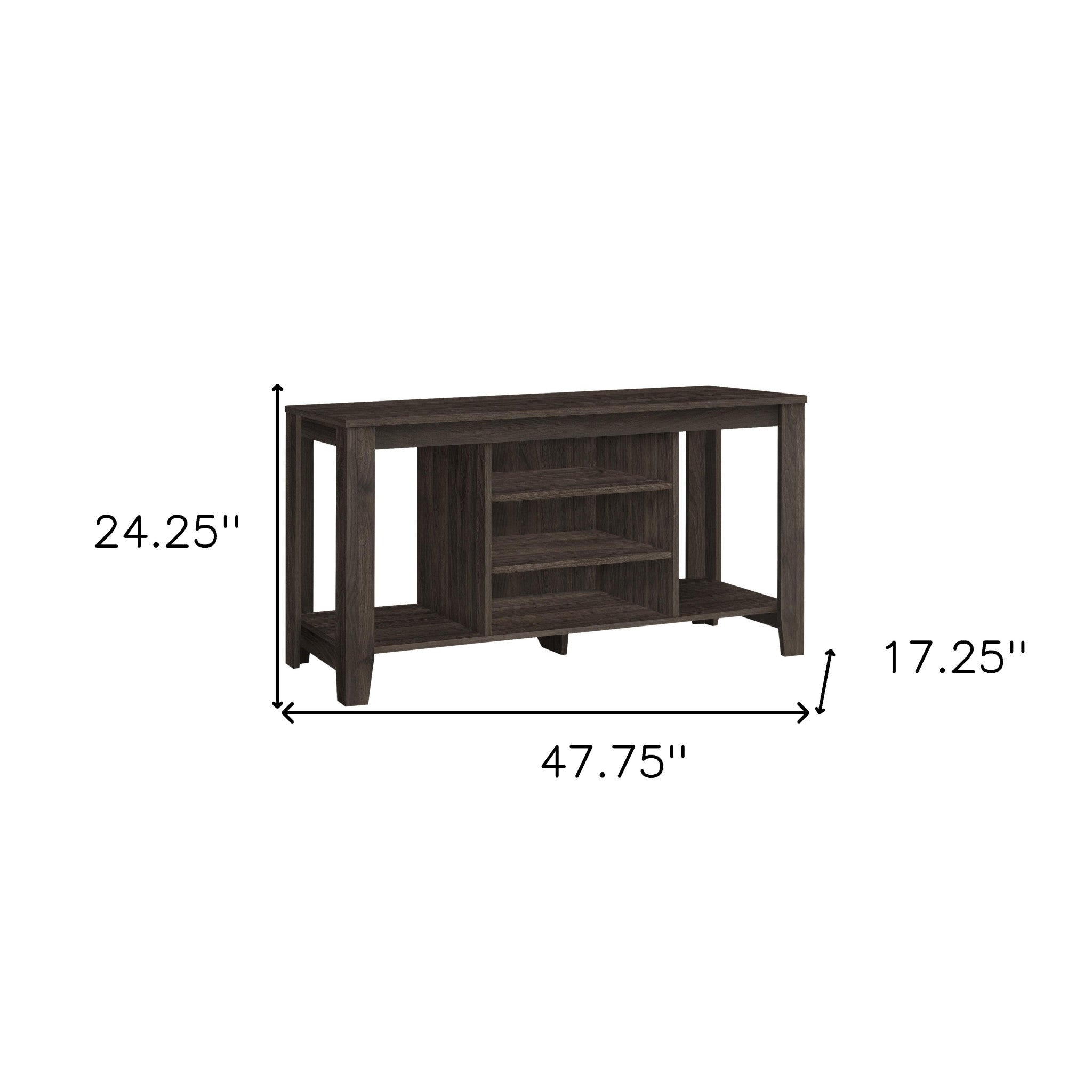 48" Brown Open Shelving TV Stand-5