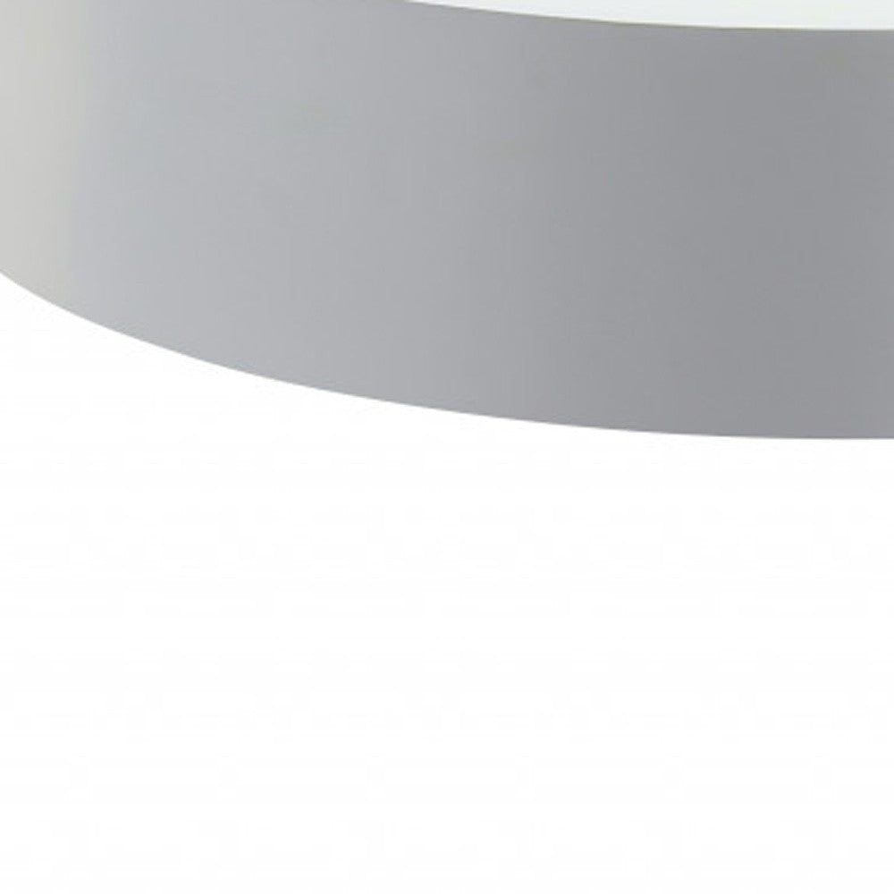 32" White and Natural Wood And Solid Wood Round Coffee Table-2