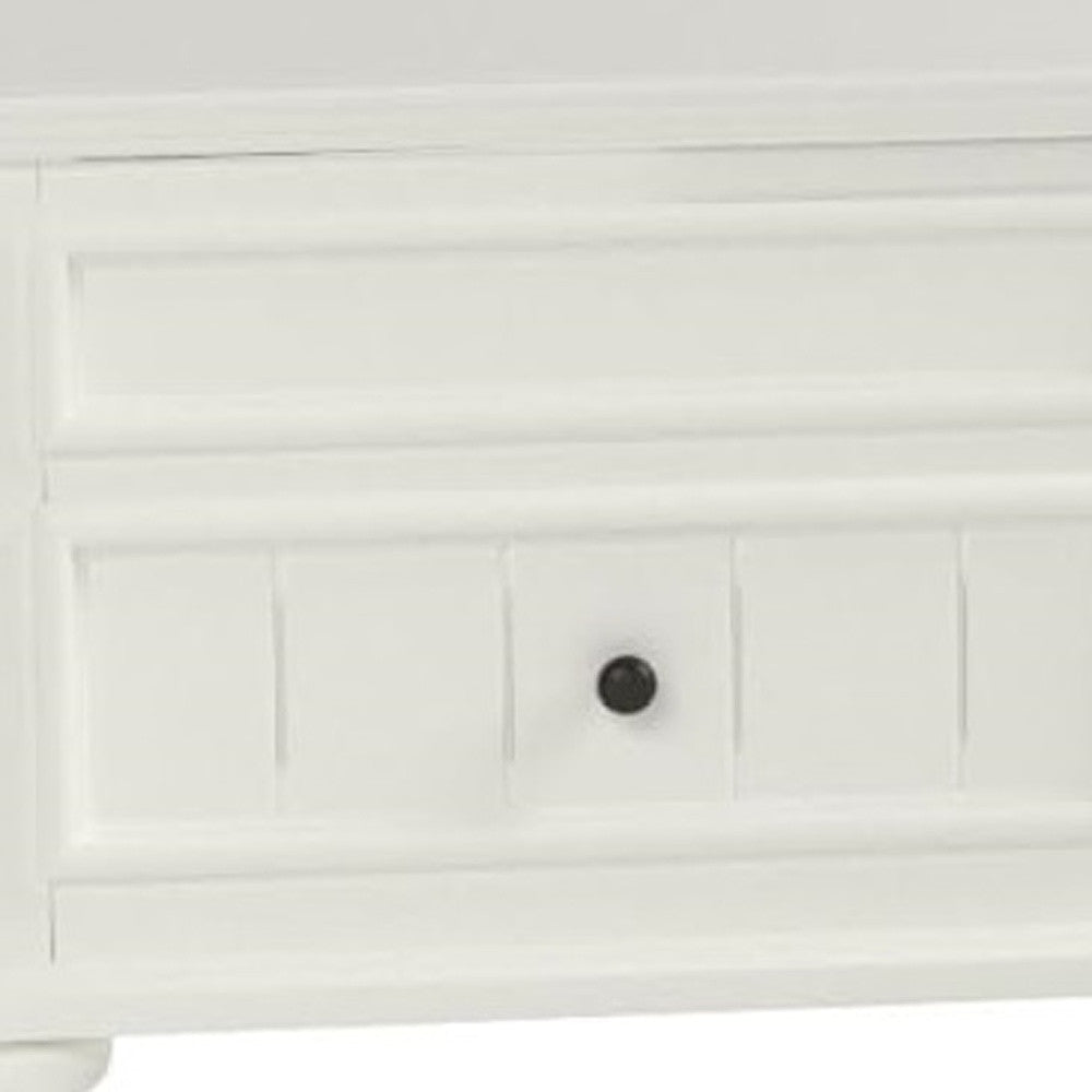 48" White Wood Lift Top Solid Coffee Table With Two Drawers-5