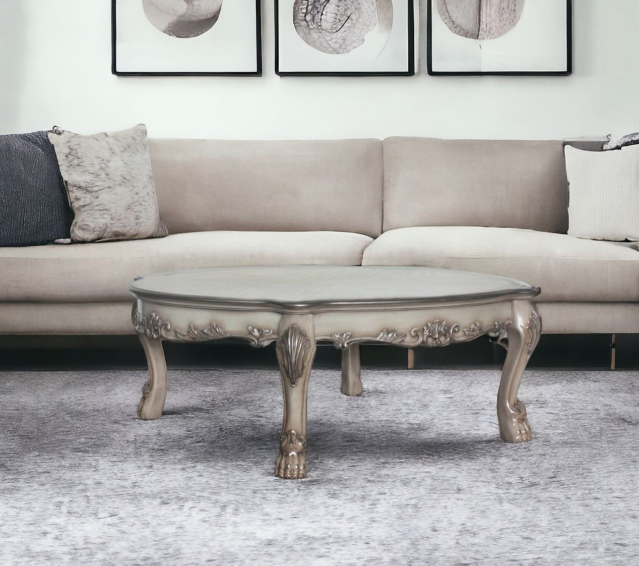 54" Bone Wood Coffee Table-0