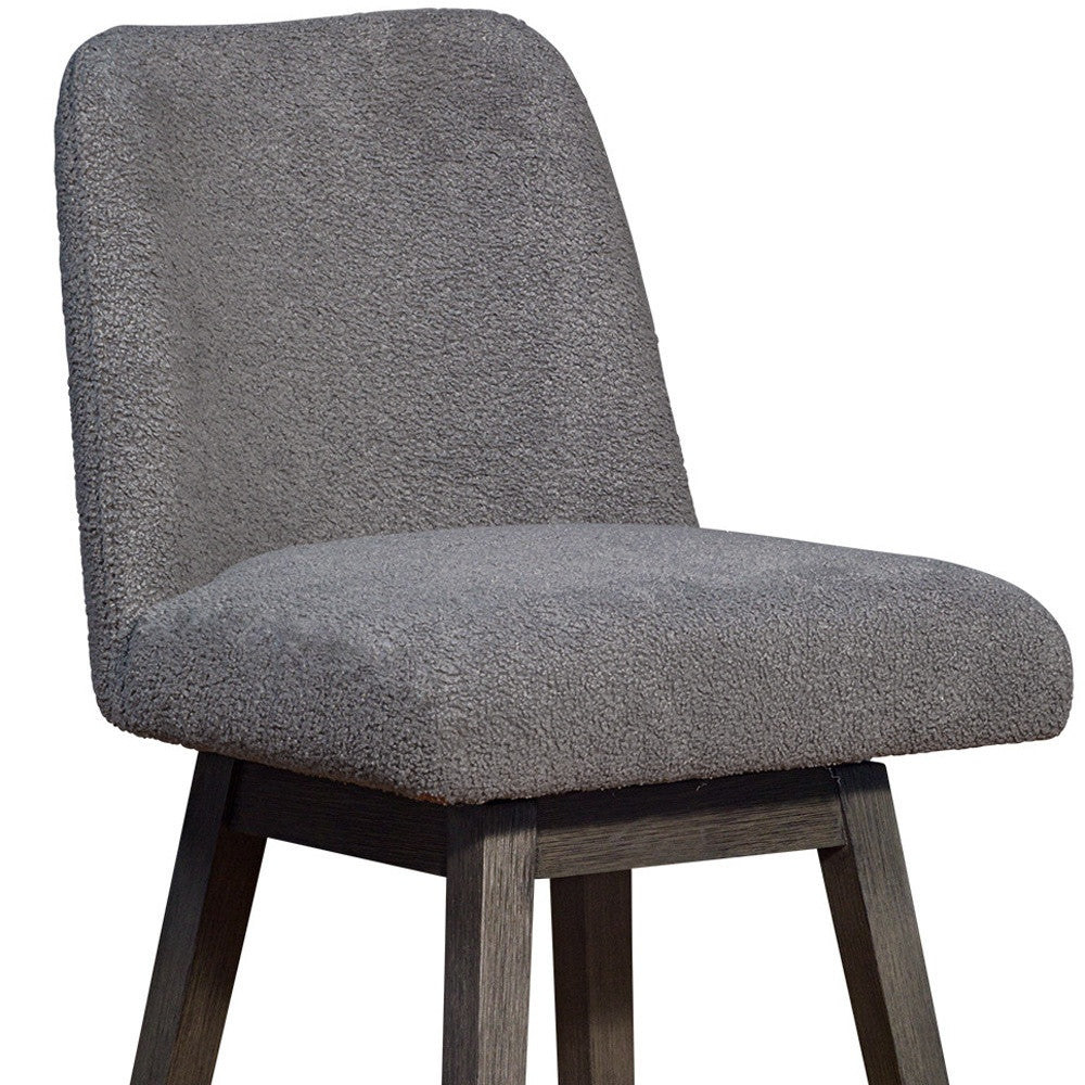 30" Gray Solid Wood Bar Height Swivel Bar Chair-8
