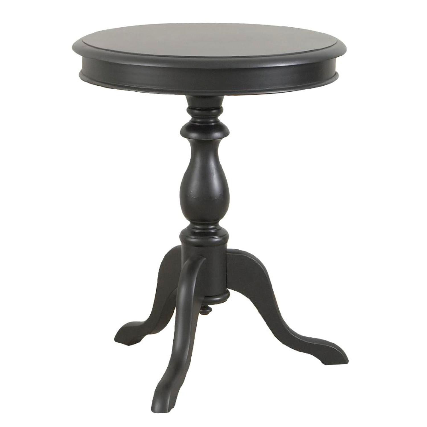 25" Black Manufactured Wood Round End Table-0