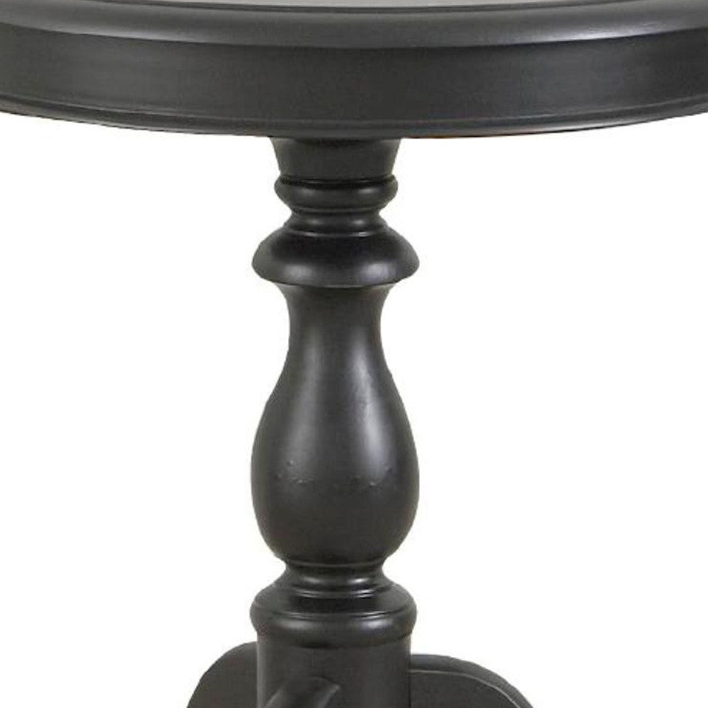 25" Black Manufactured Wood Round End Table-2