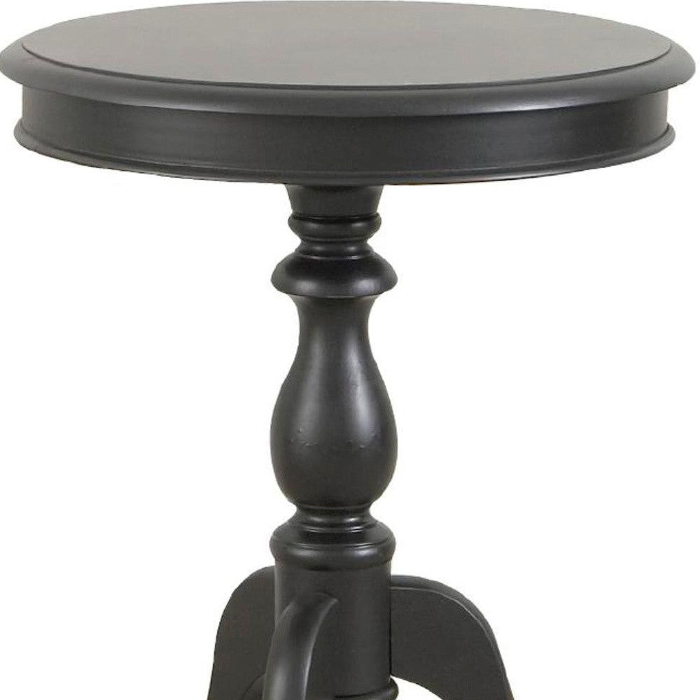 25" Black Manufactured Wood Round End Table-3