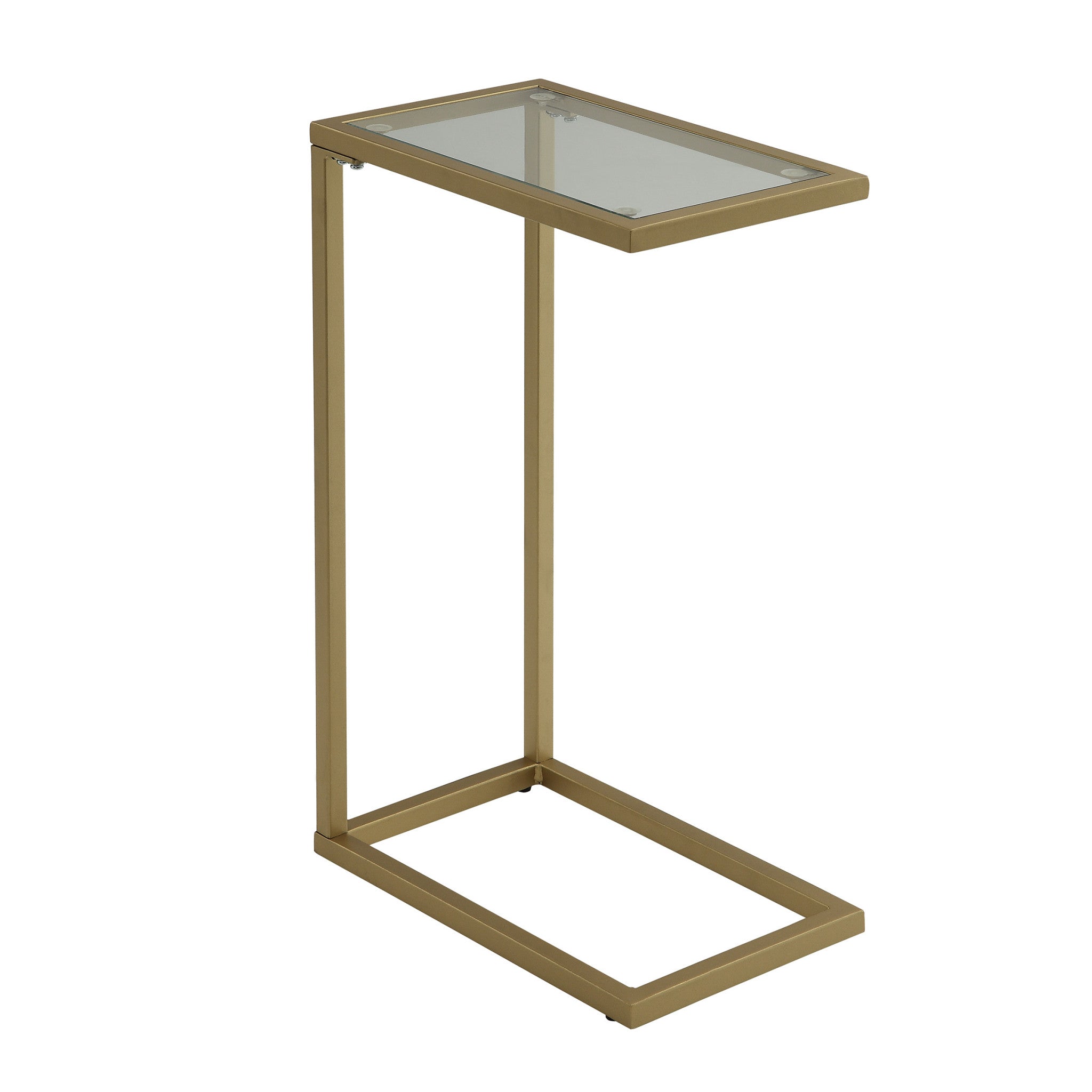 26" Gold And Clear Glass Rectangular End Table-1