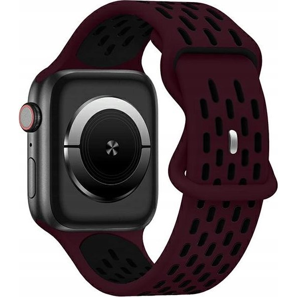 Beline Beline pasek Apple Watch New Sport Silicone 38/40/41mm bordowo-czarny wine red/black box ( )-0