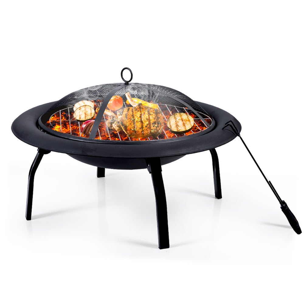 NNEDSZ NNEIDS 30" Portable Outdoor Fire Pit Grail Camping Garden Patio Heater Fireplace-0
