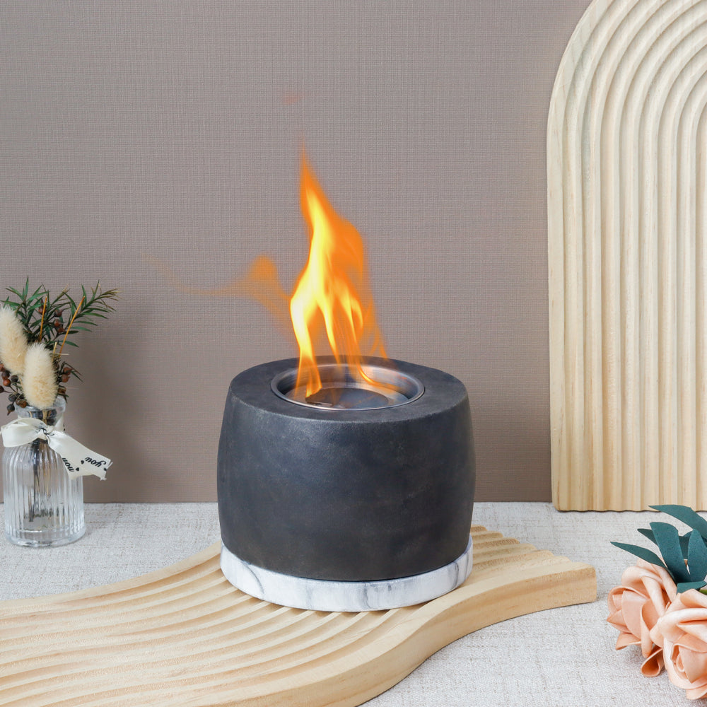 Black Graphite Color Cement Concrete Portable Fireplace-4