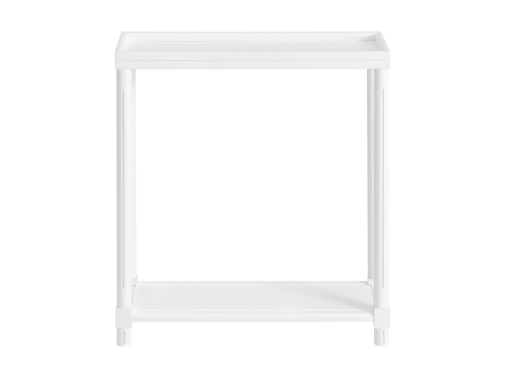 Set Of Two 24" White Wood Rectangular End Tables With Shelf-3