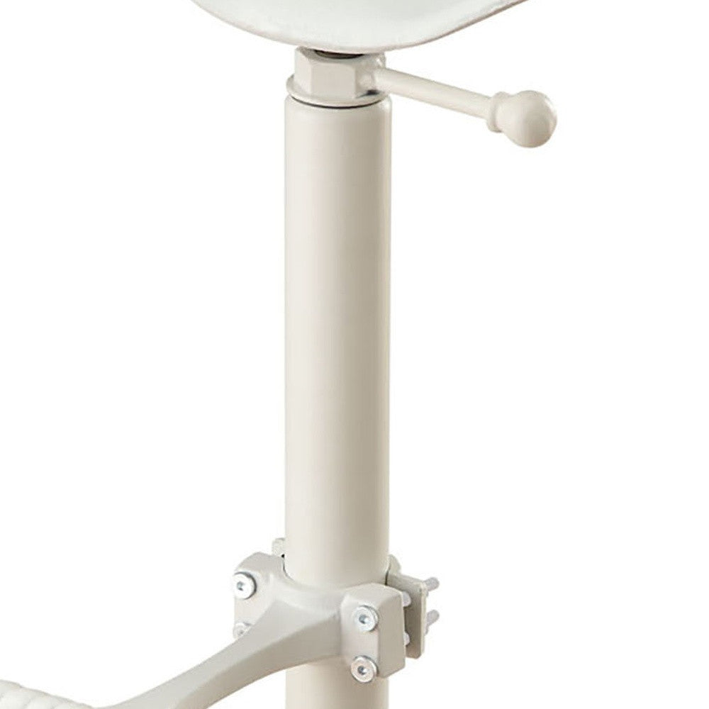 23" White Iron Backless Adjustable Height Bar Chair-2