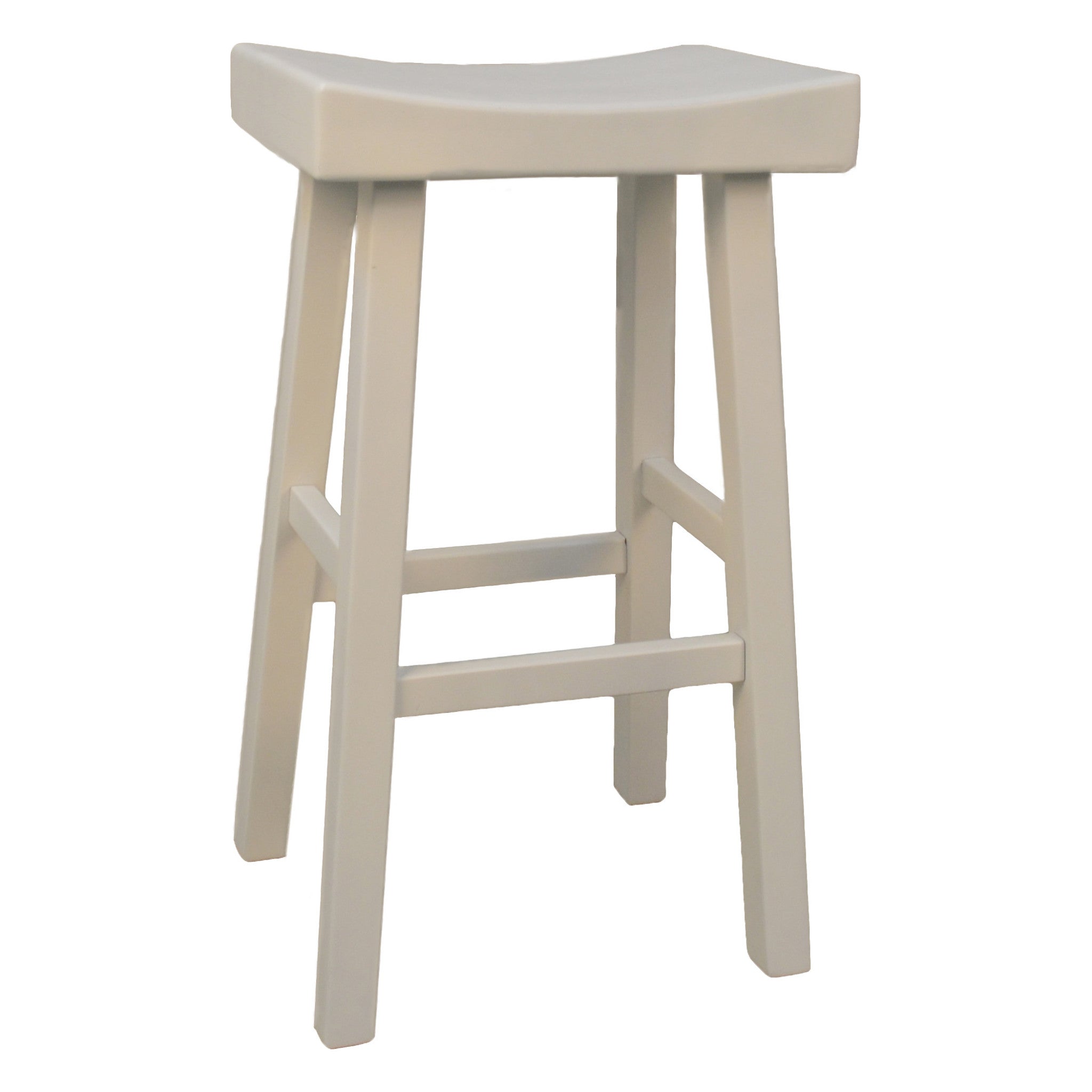 30" White Solid Wood Backless Bar Height Bar Chair-1