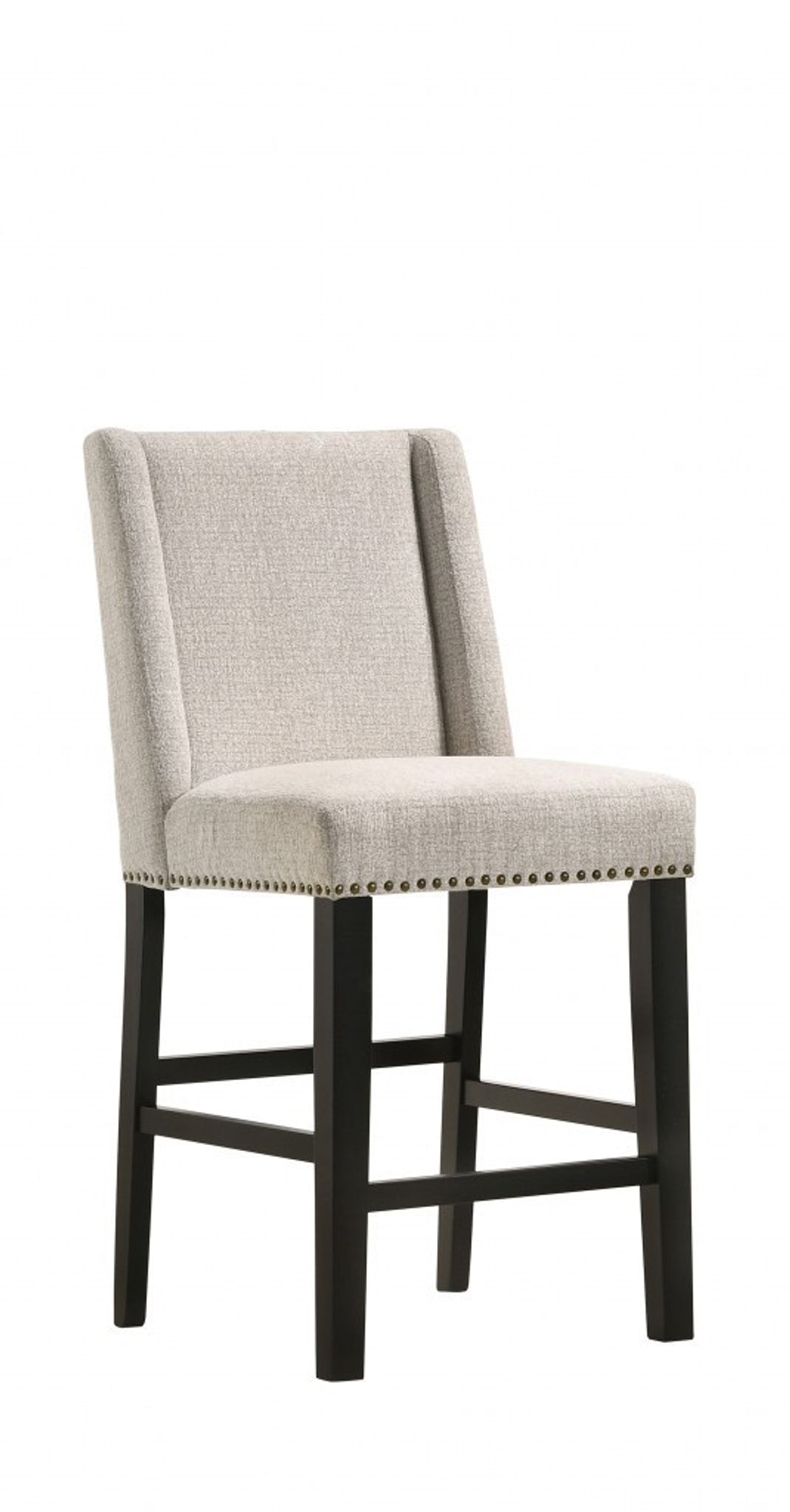 Set of Two 42" Fawn and Espresso Iron Bar Chairs-1