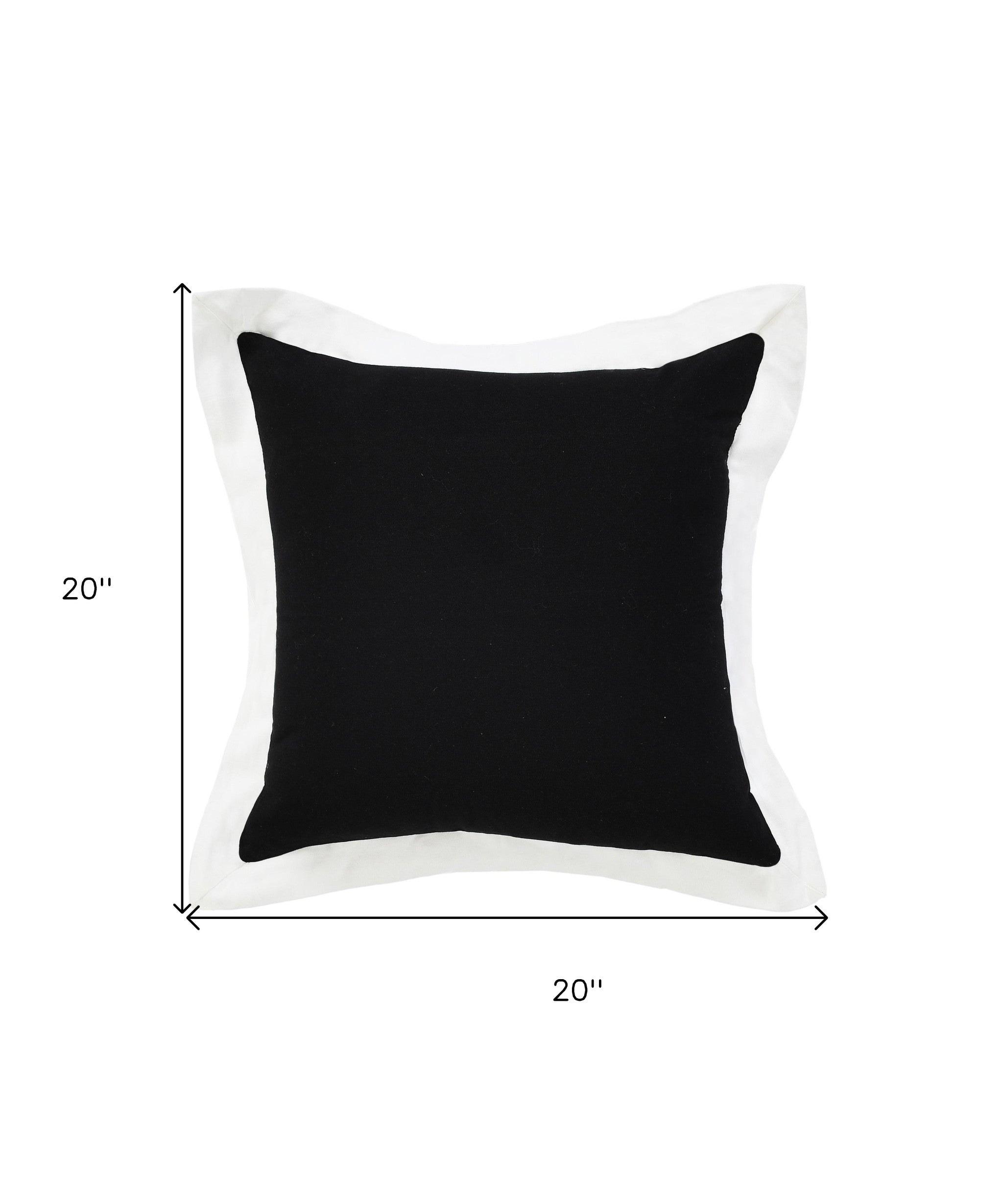 20" Black And White Cotton Geometric Throw Pillow-8