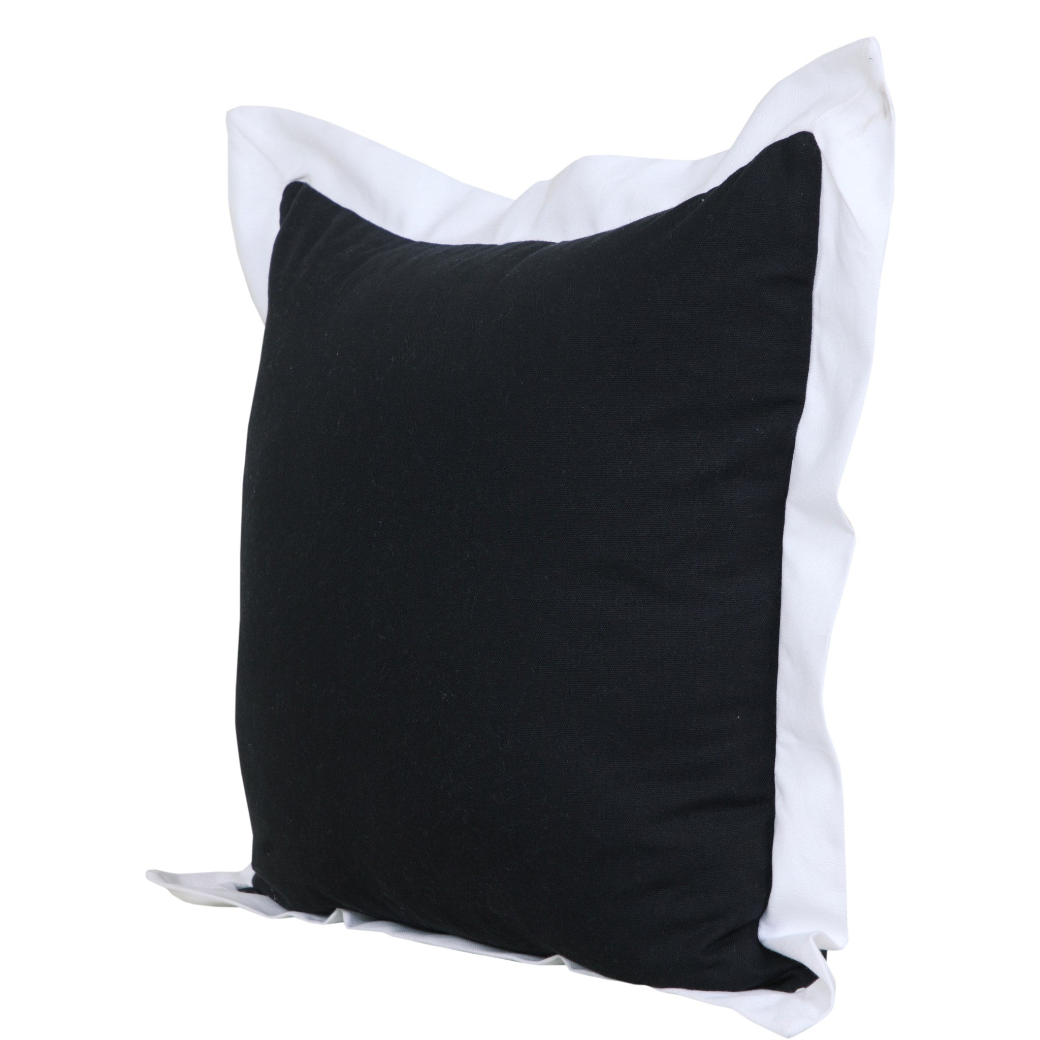 20" Black And White Cotton Geometric Throw Pillow-3