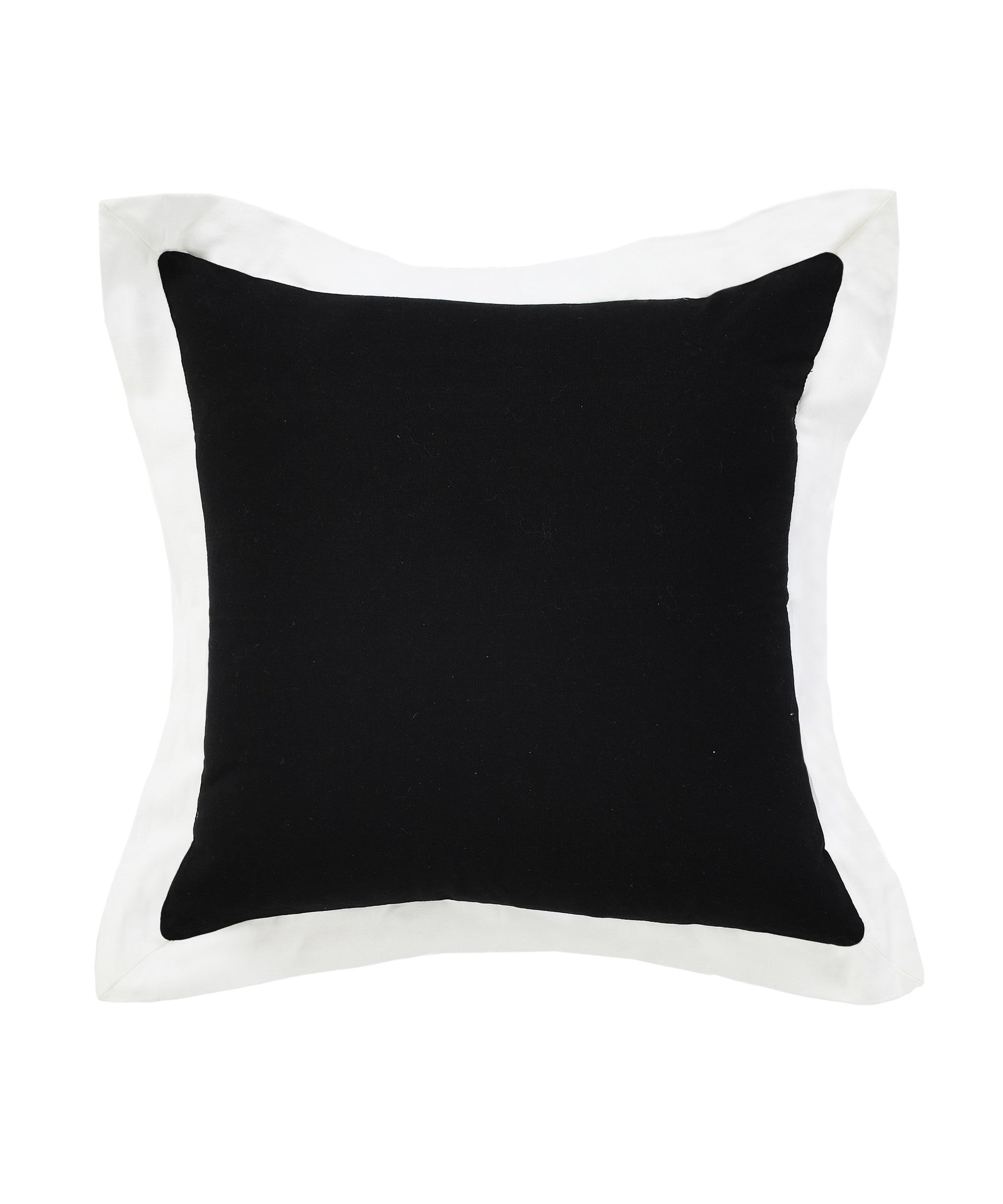20" Black And White Cotton Geometric Throw Pillow-5