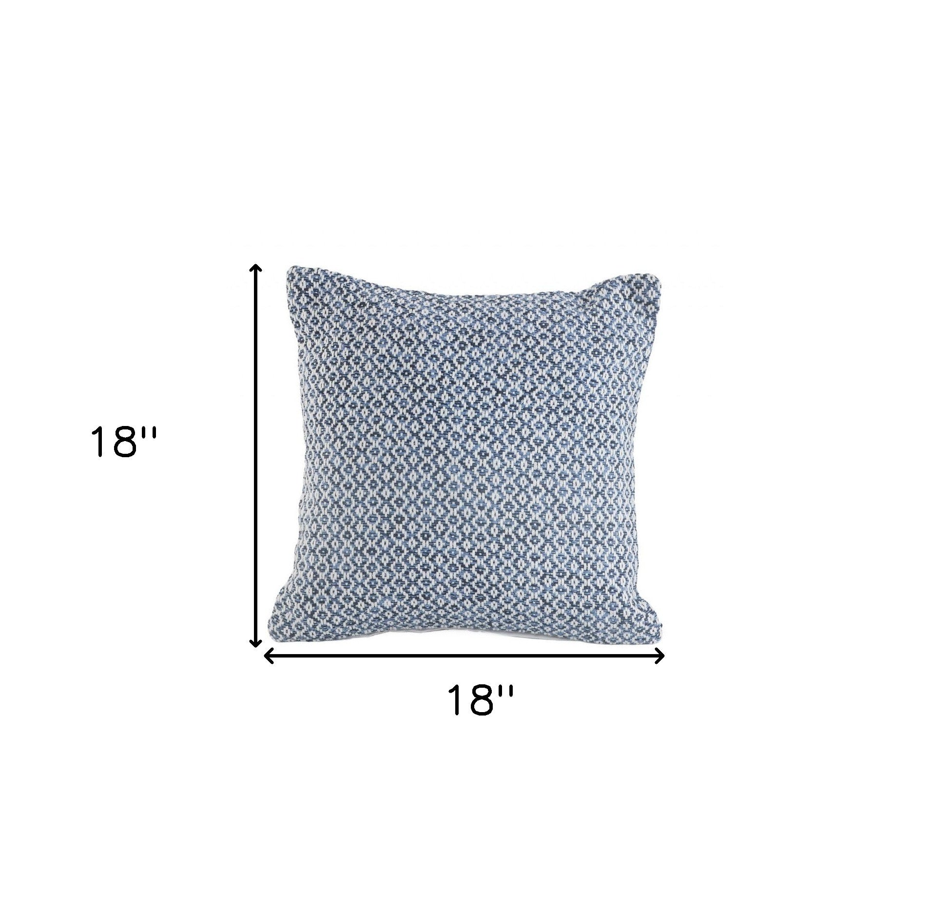 18" X 18" Navy And White 100% Cotton Geometric Zippered Pillow-4