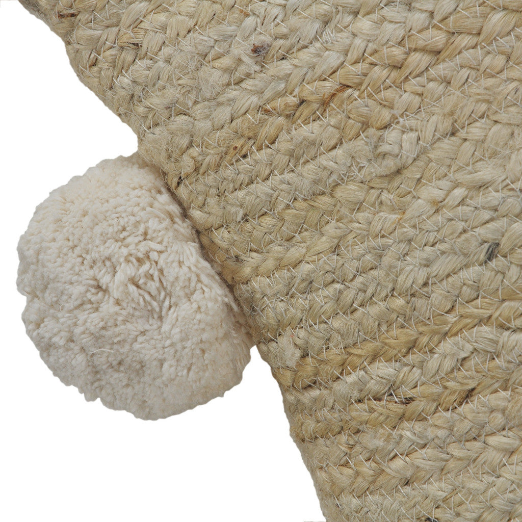 20" X 20" Tan Jute Zippered Pillow-6