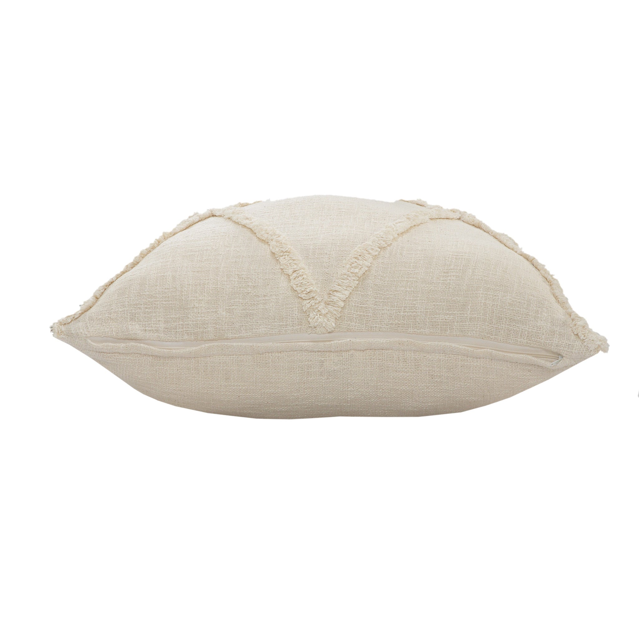 26" X 26" Ivory 100% Cotton Zippered Pillow-1