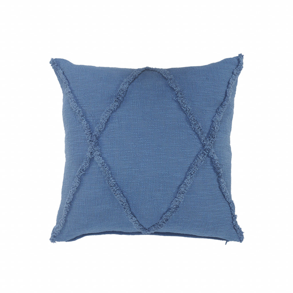 26" X 26" Cobalt Blue 100% Cotton Zippered Pillow-0