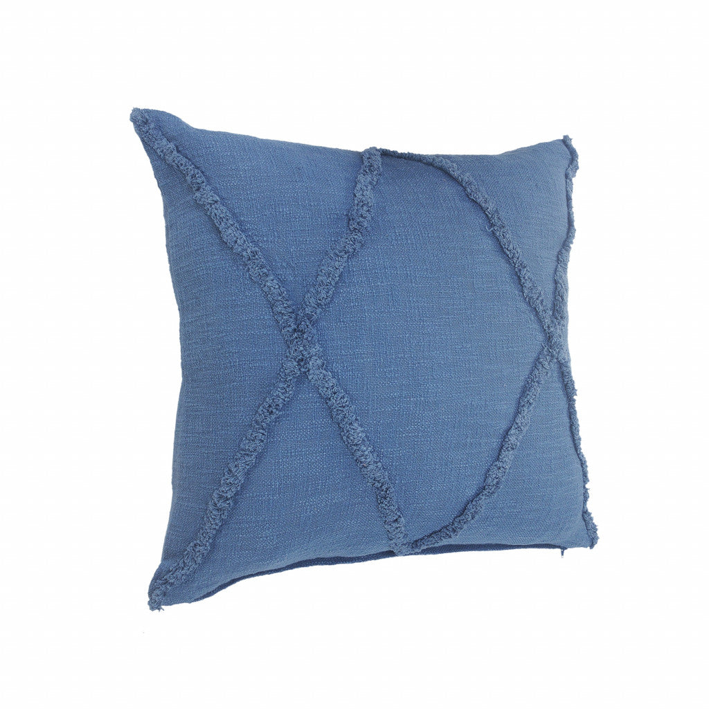 26" X 26" Cobalt Blue 100% Cotton Zippered Pillow-2