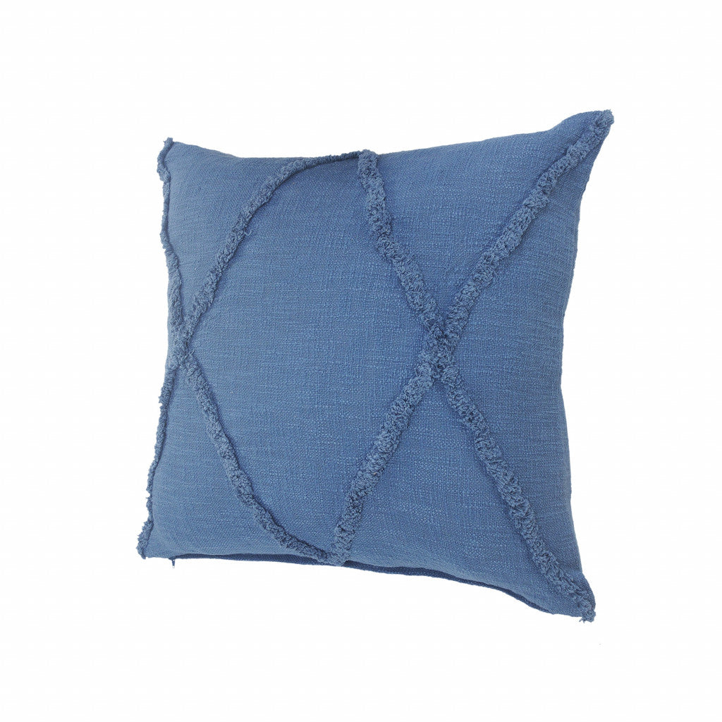 26" X 26" Cobalt Blue 100% Cotton Zippered Pillow-5