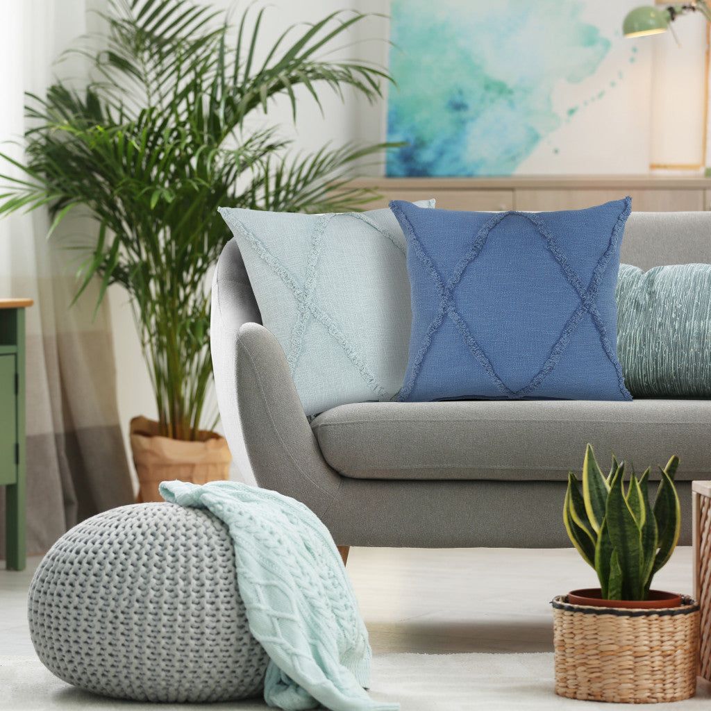 26" X 26" Cobalt Blue 100% Cotton Zippered Pillow-7