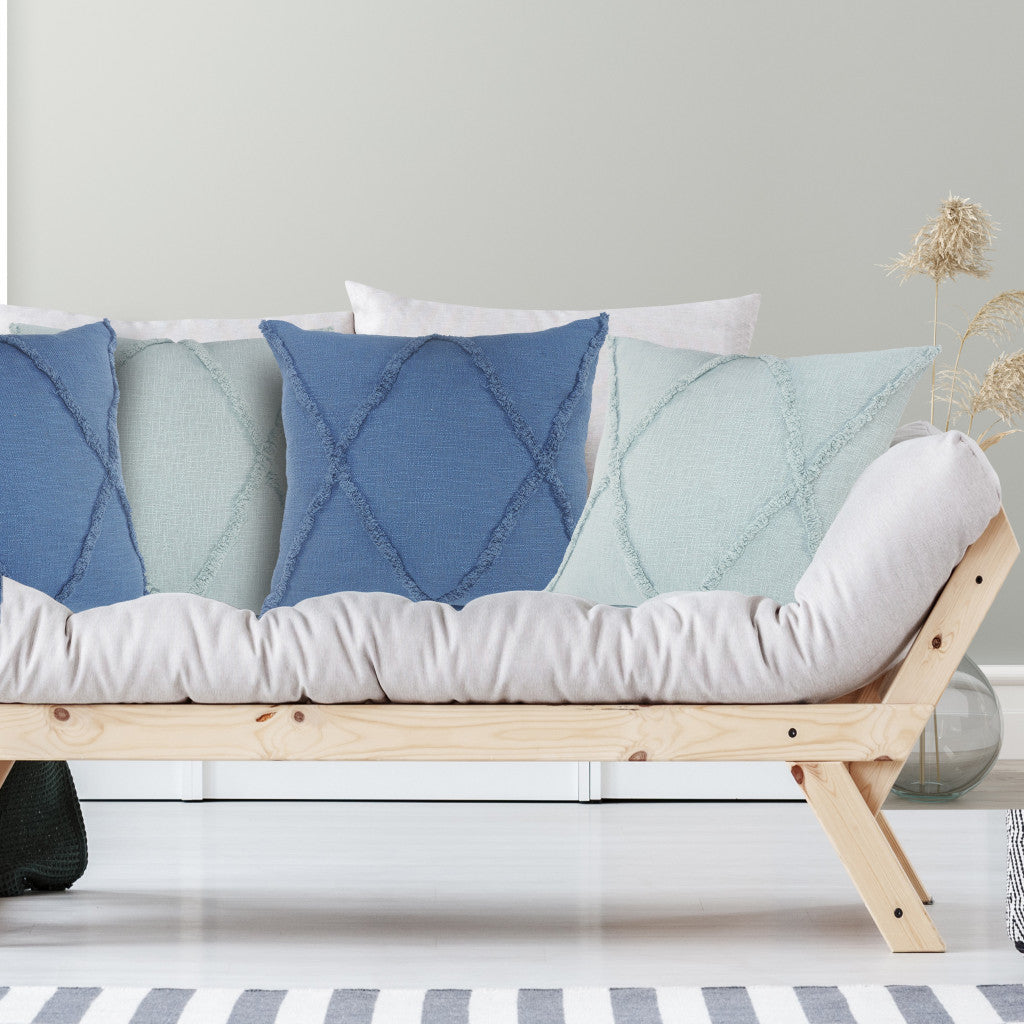 26" X 26" Cobalt Blue 100% Cotton Zippered Pillow-8