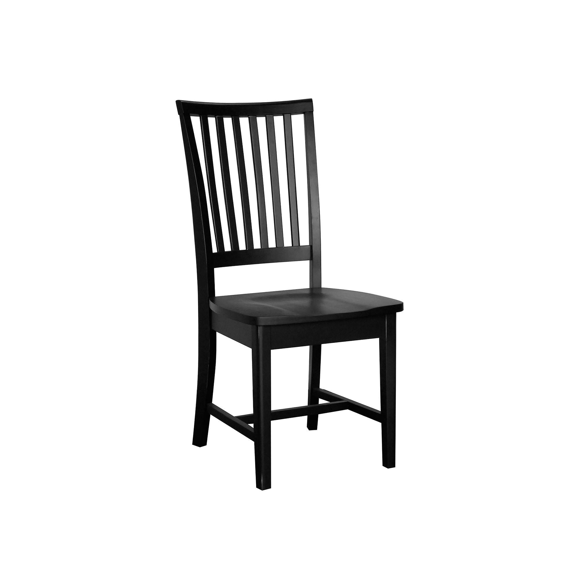 Black Wood Slat Back Dining Side Chair-1