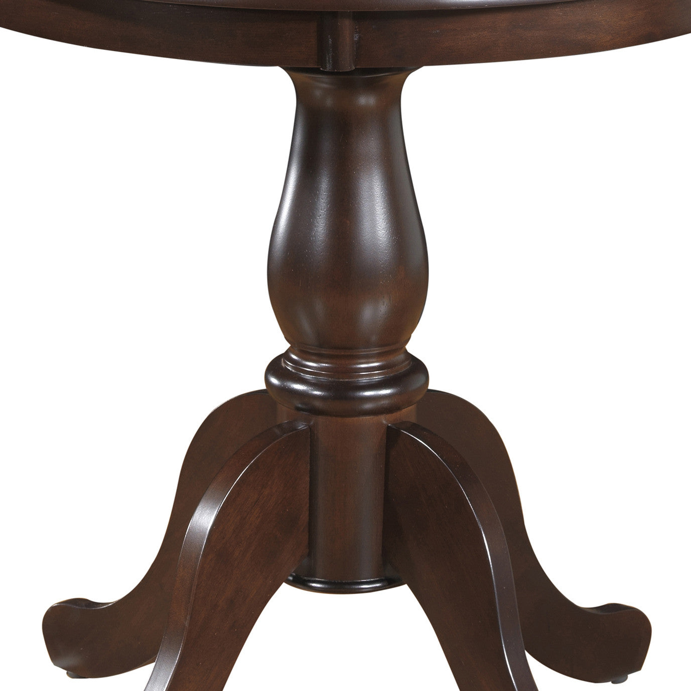 30" Espresso Rounded Solid Manufactured Wood And Solid Wood Pedestal Base Dining Table-2